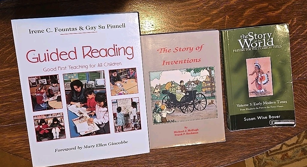 Lot 3 Mixed Books Homeschool Varied Bargain Guided Reading, History
