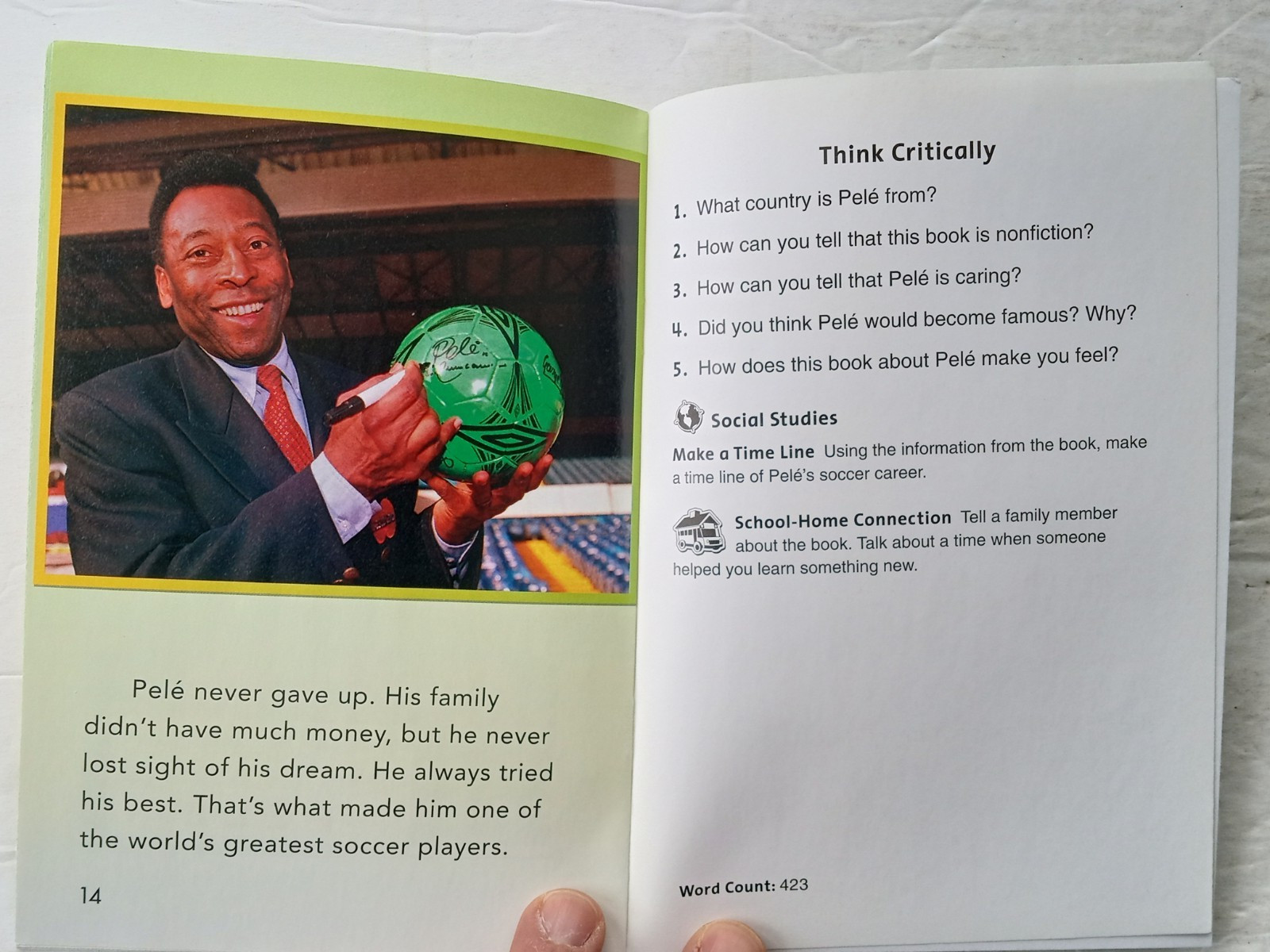 PELE Soccer Legend by Janet Woodward PB Advanced Reader Grade 2/3 HARCOURT