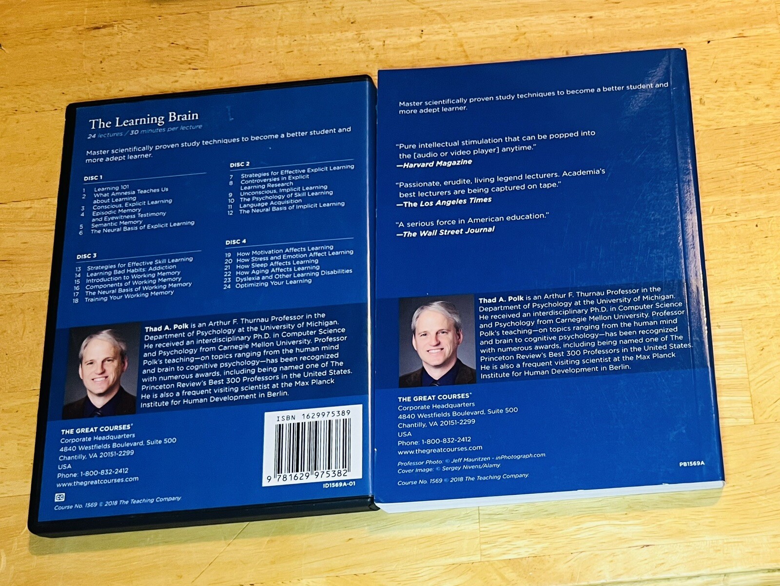 THE GREAT COURSES THE LEARNING BRAIN 4 DVDs & COURSE GUIDEBOOK EXCELLENT