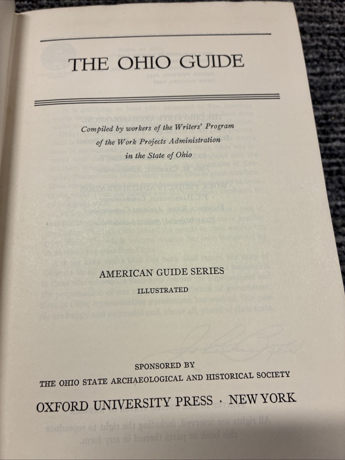 The Guide To Ohio American Guide Series 1939 With Map