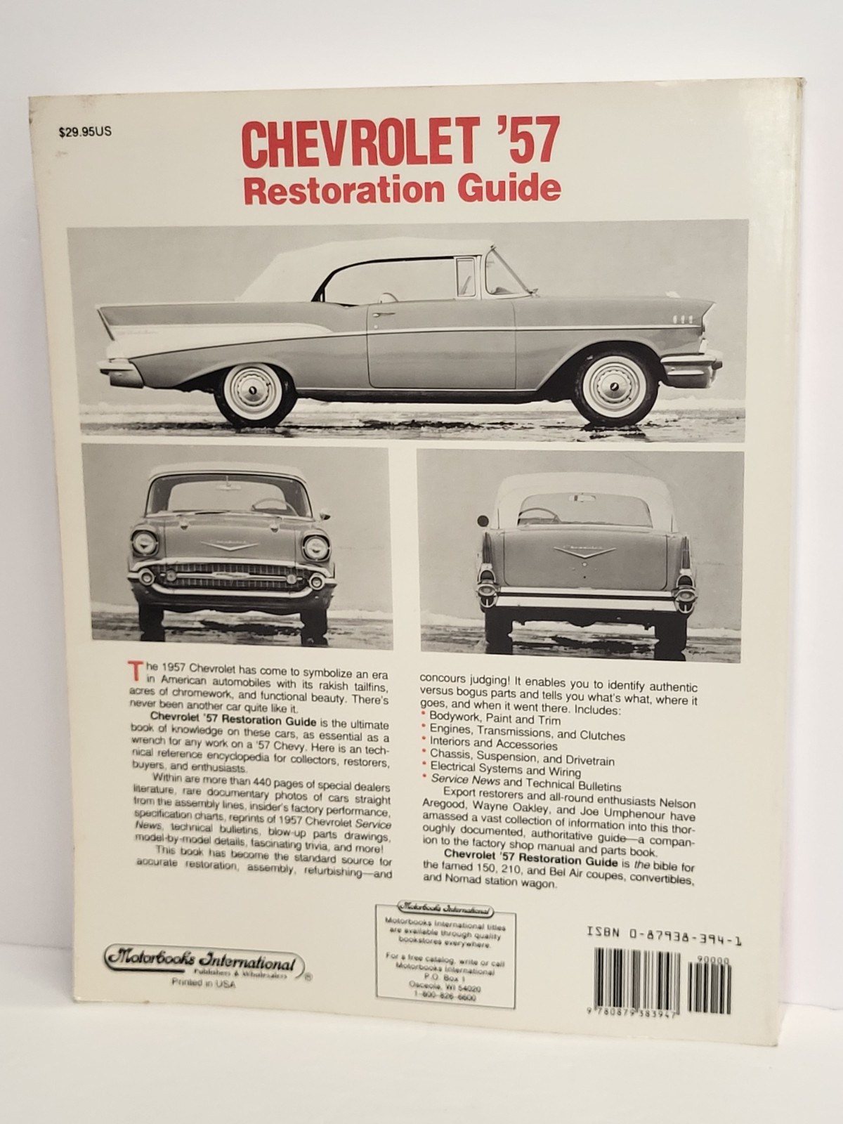 CHEVROLET ’57 RESTORATION GUIDE BOOK 488 pages w/ Illustrations Part Numbers