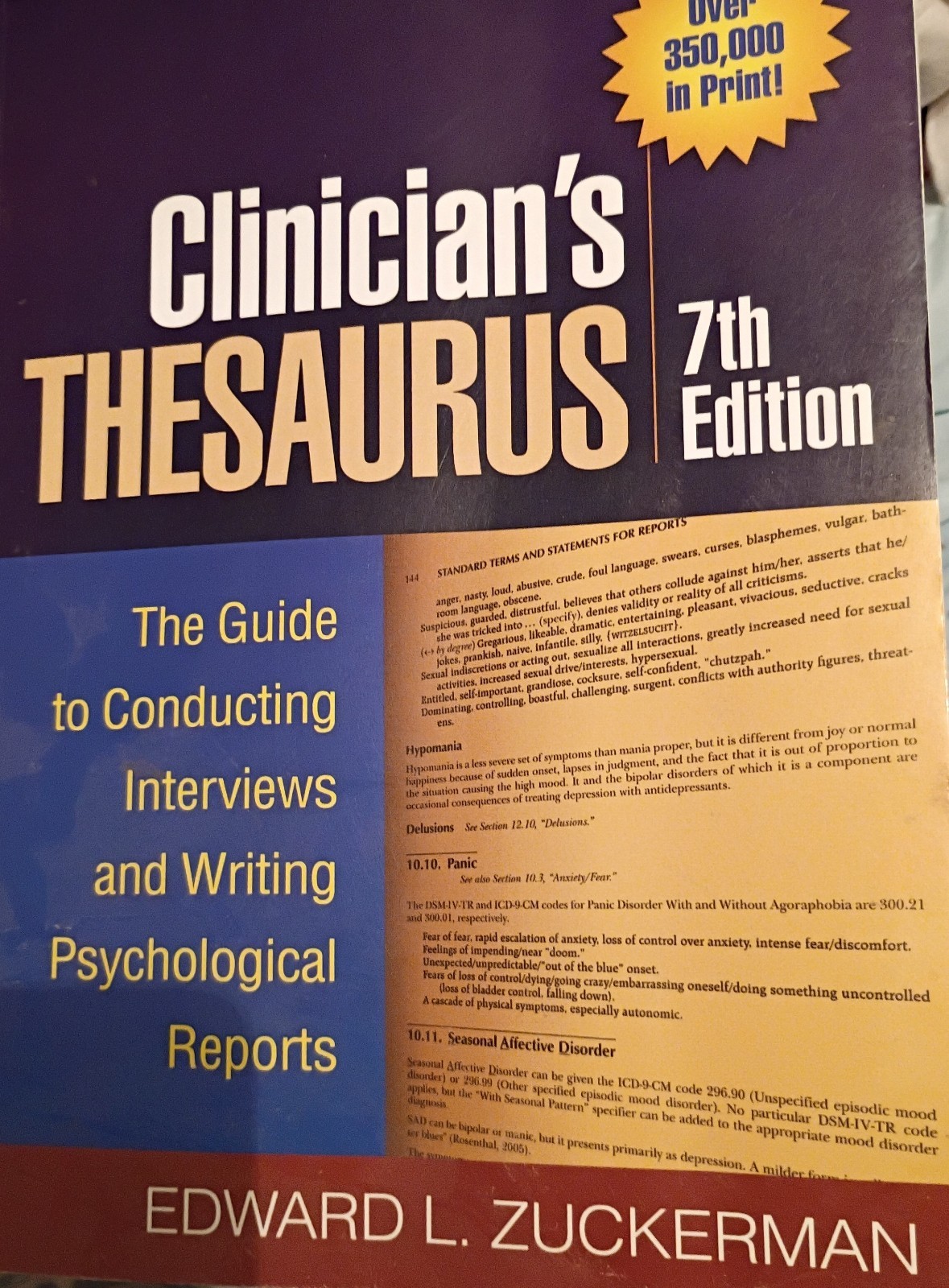 Clinician Thesaurus Guide to Conducting Interviews & Writing Psych Reports, 7th