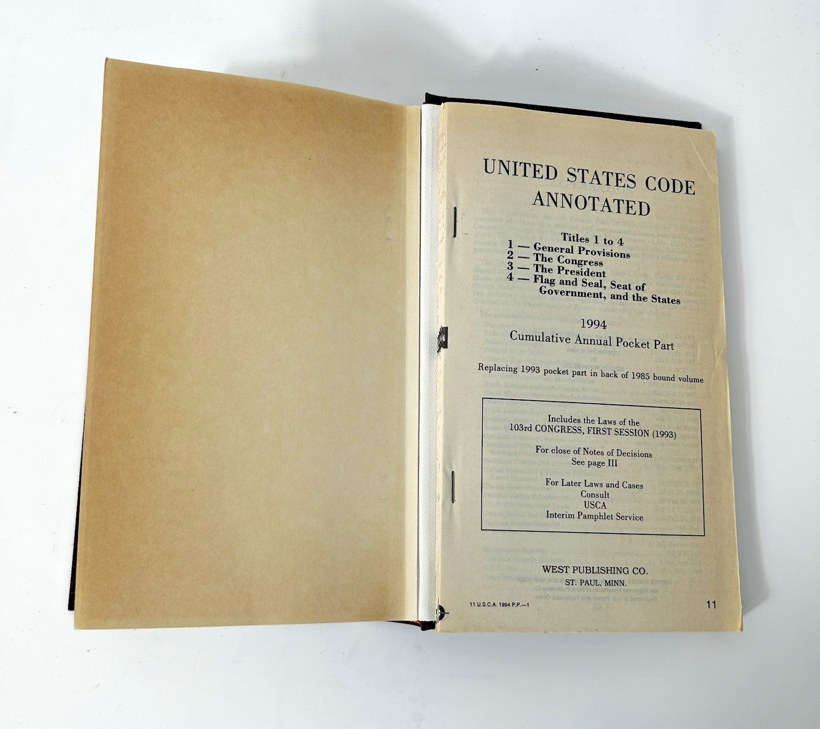 United States Code Annotated Title 1 To 4 Gen Provisions Congress President Flag