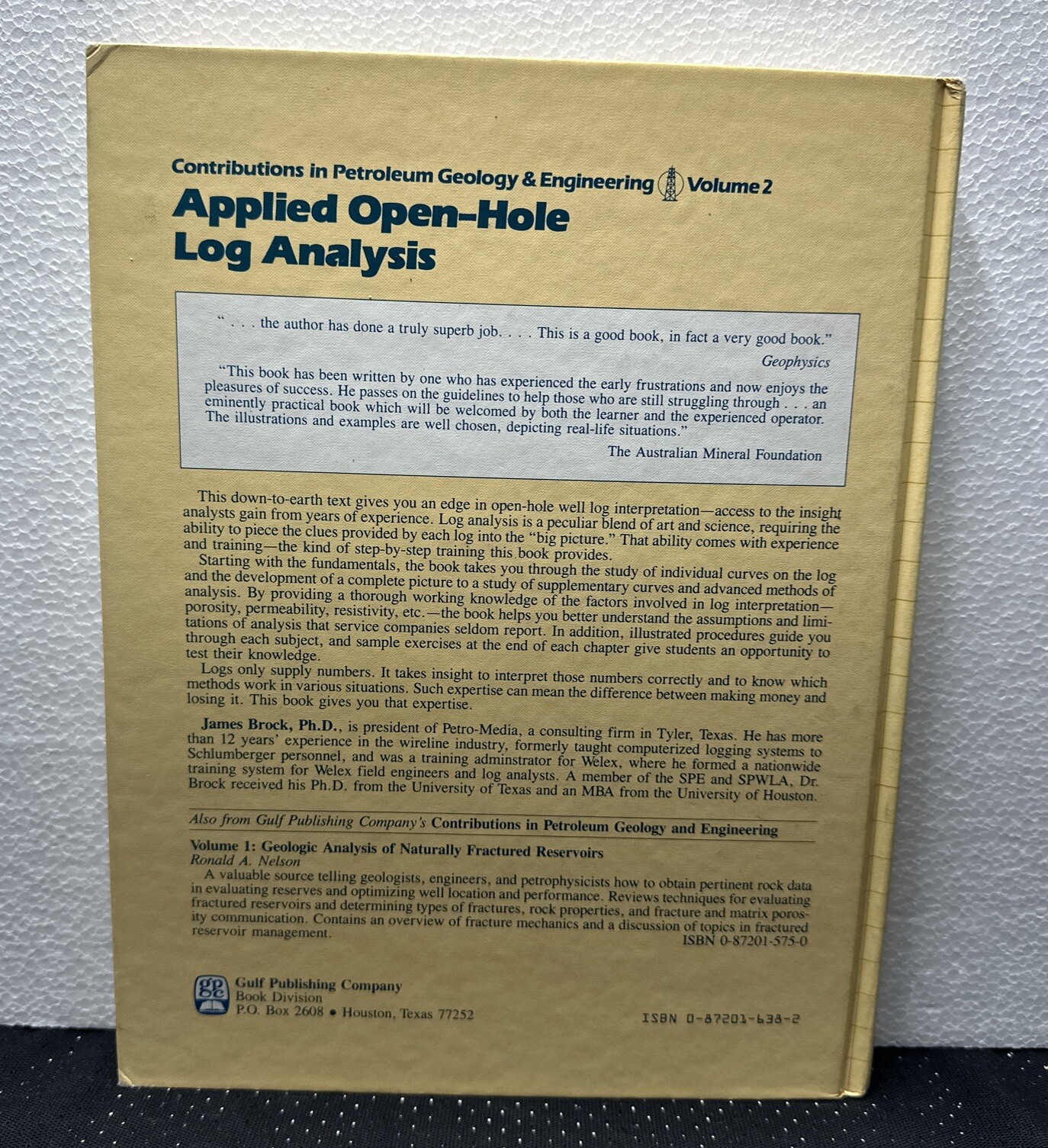 CONTRIBUTIONS IN PETROLEUM GEOLOGY AND ENGINEERING: VOLUME 2 By Brock James PH.D