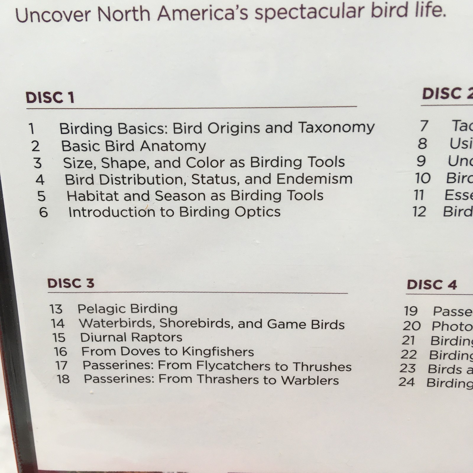 The Great Courses: The Guide to Birding in North America -4 DVDs / Guidebook New