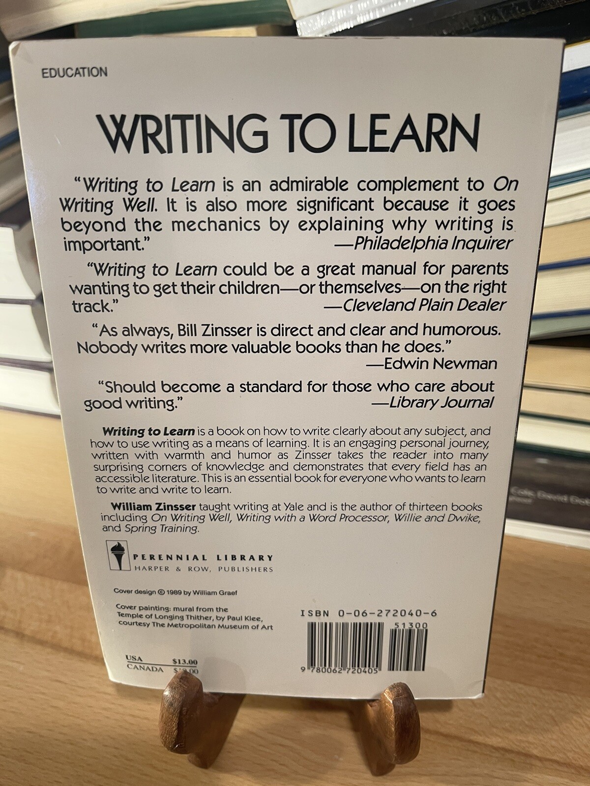 Writing to learn – By Zinsser, William Knowlton – Paperback Pre Owned