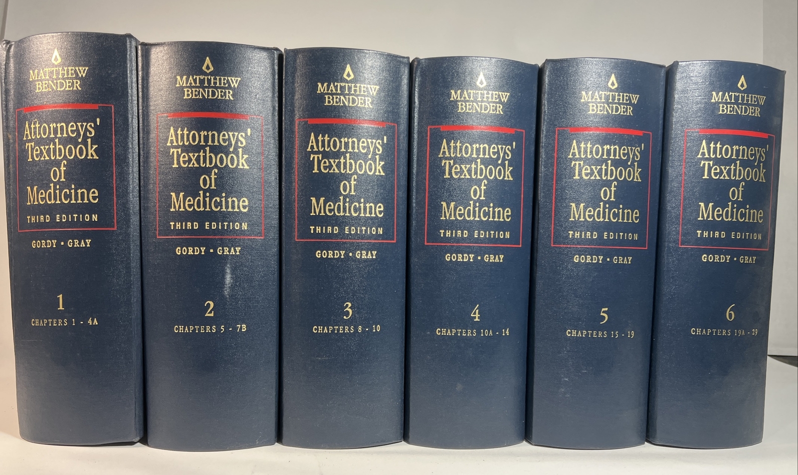SIX Matthew Bender Attorneys’ Textbook Of Medicine Hardcover Binders Gordy Gray