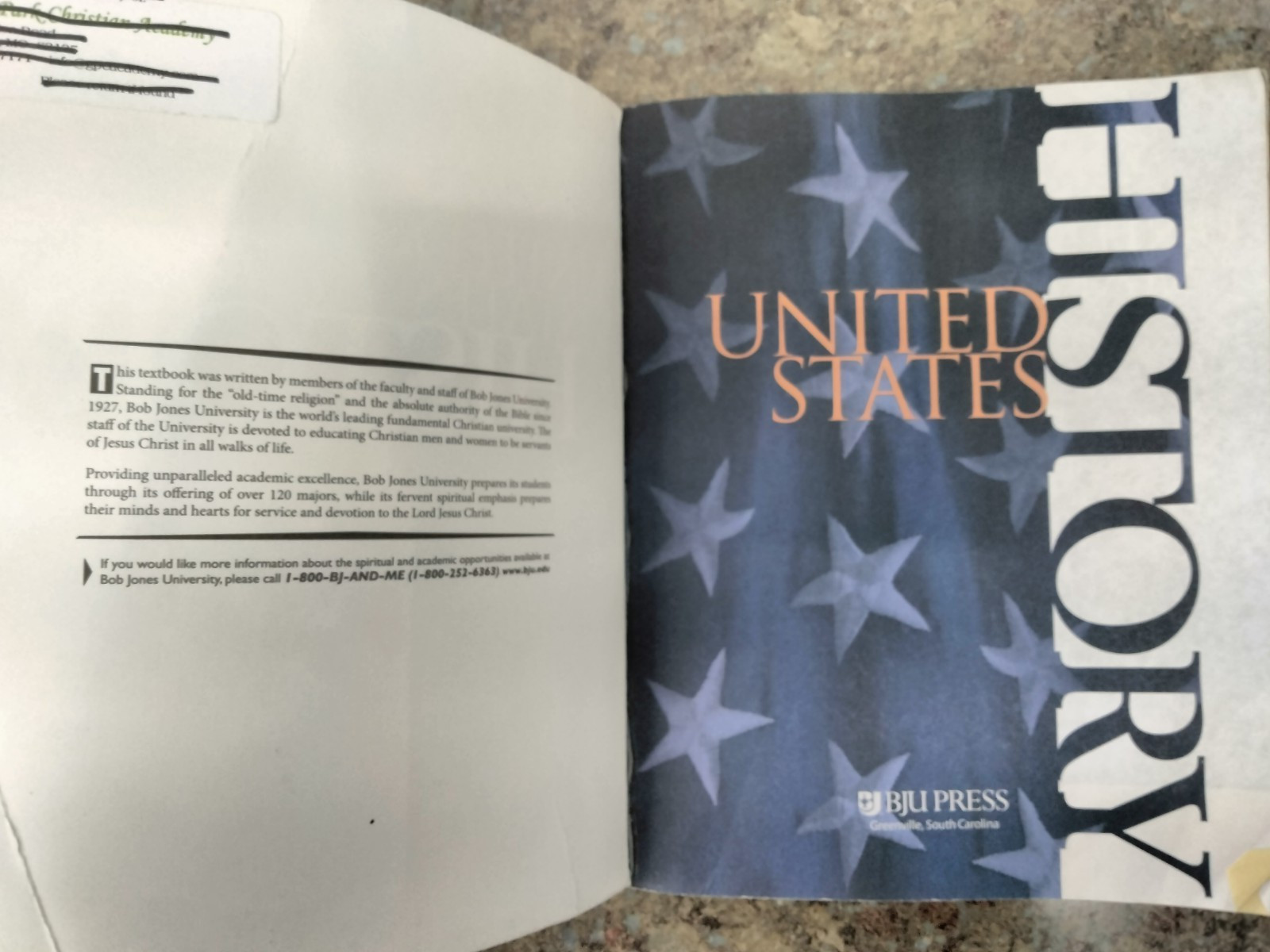 BJU Press United States History Third Edition