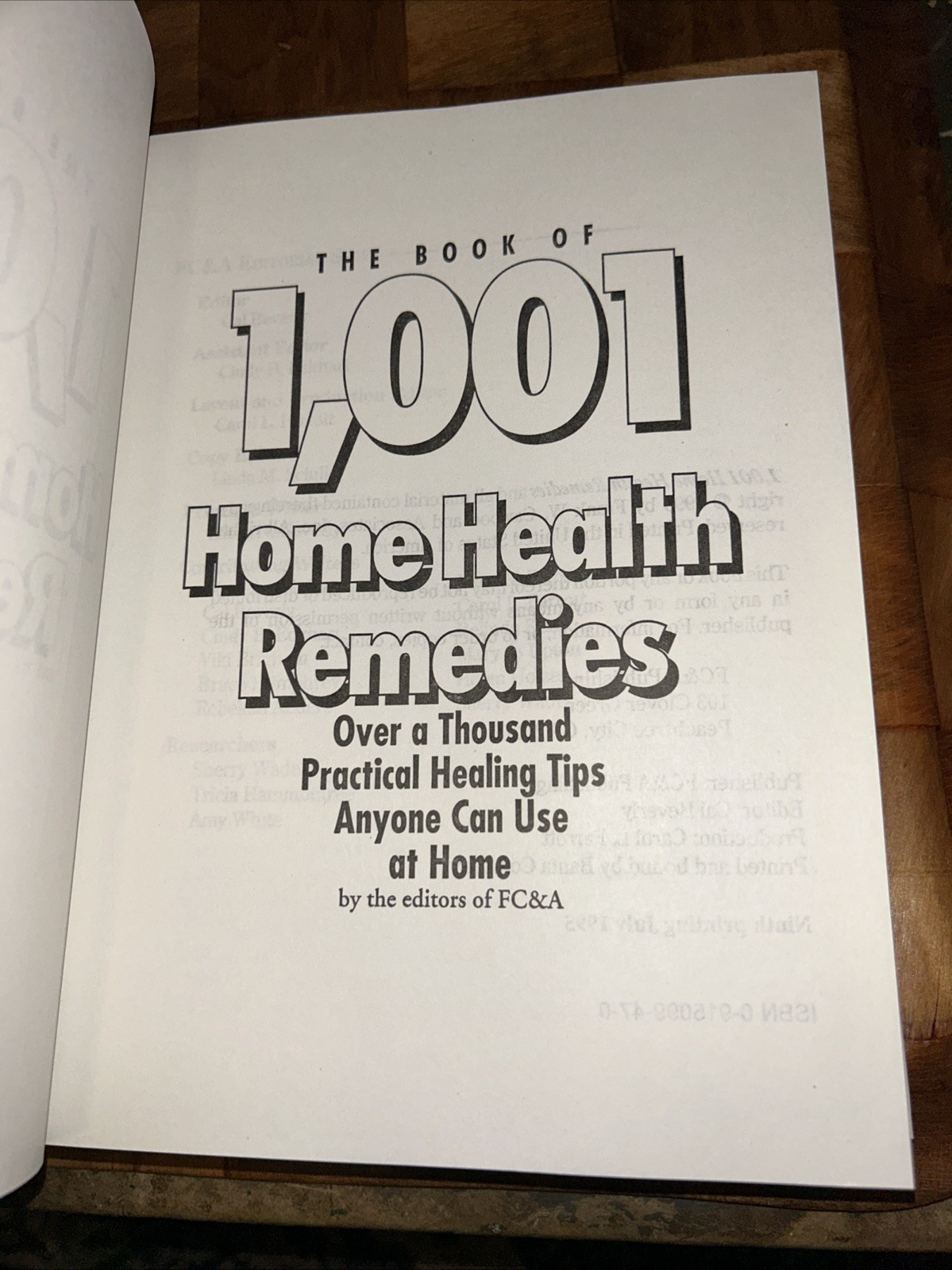 THE BOOK OF 1,001 HOME HEALTH REMEDIES By Natural Healing Newsletter – HC NEW B9
