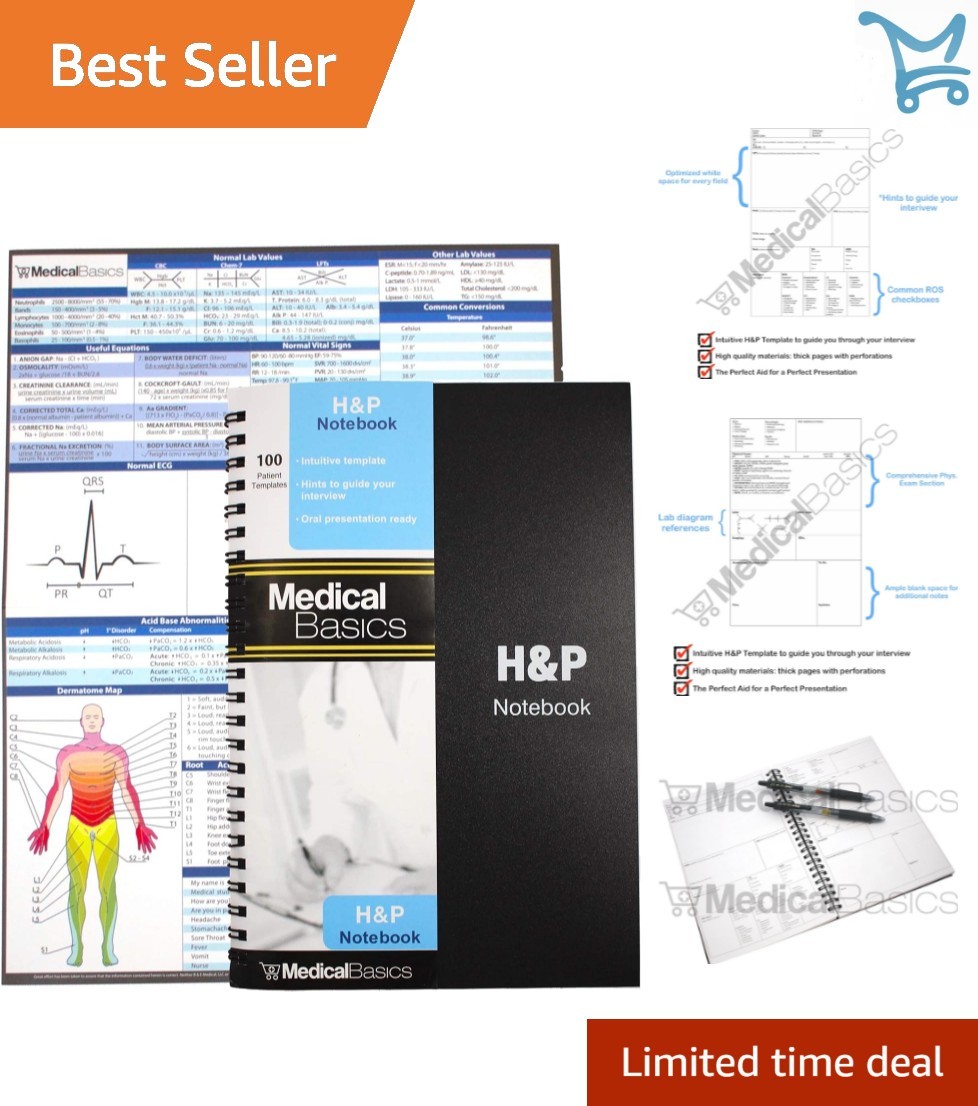 Medical History and Physical Notebook 100 Templates Perforated Pages For Medi…