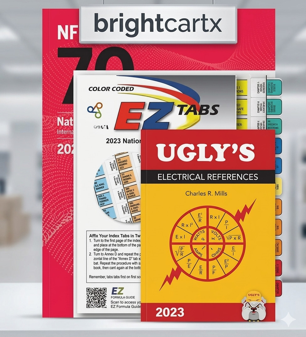 NFPA 70 2023 NEC Code Book Paperback + Ugly&rsquo;s Electrical Ref Spiral +EZ TAB USPS