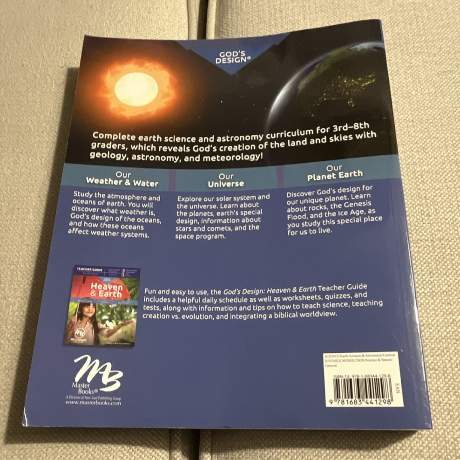 Master Books God’s Design Heaven & Earth Textbook Middle School PB Science