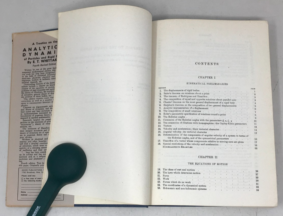 Analytical Dynamics Particles Rigid Bodies by E. T. Whittaker 1937 E-42