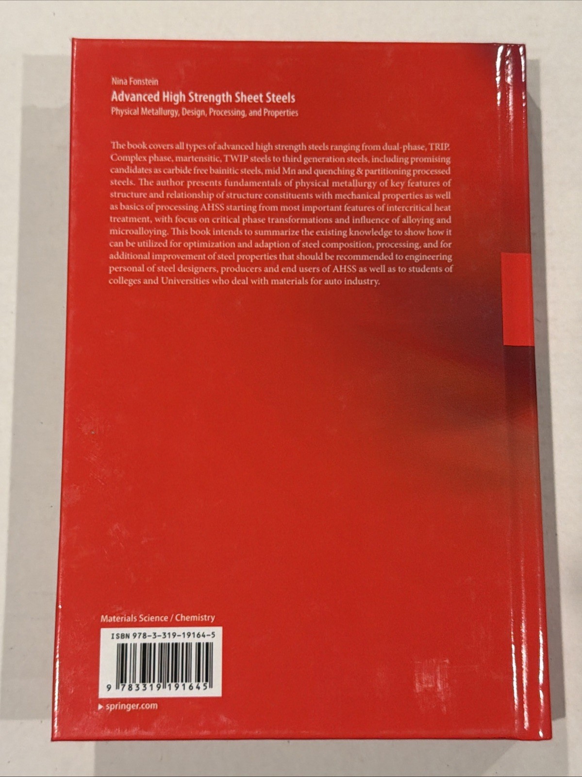 Advanced High Strength Sheet Steels Physical Metallurgy Fonstein Springer 2015