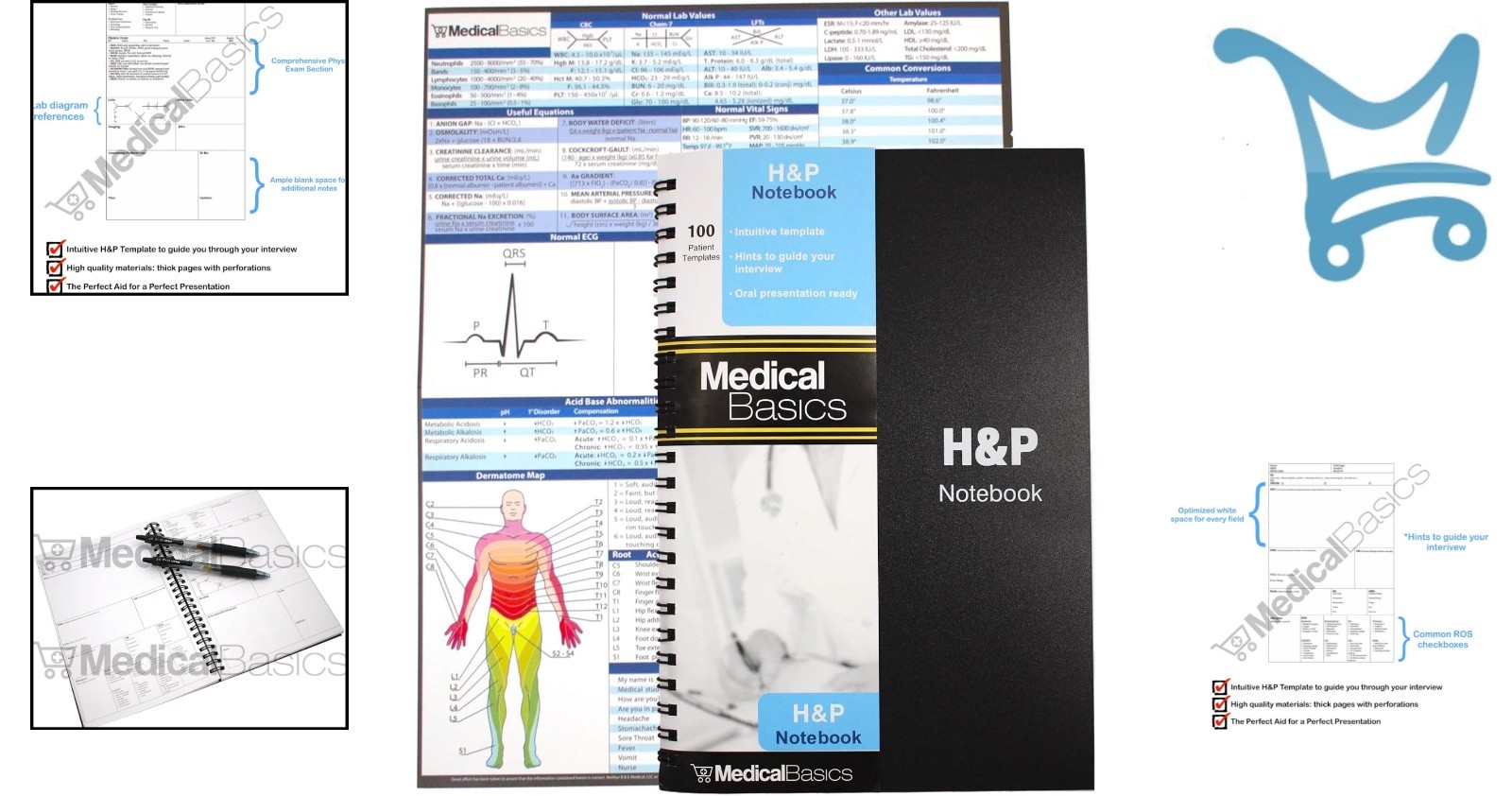 Medical History and Physical Notebook 100 Templates Perforated Pages For Medi…