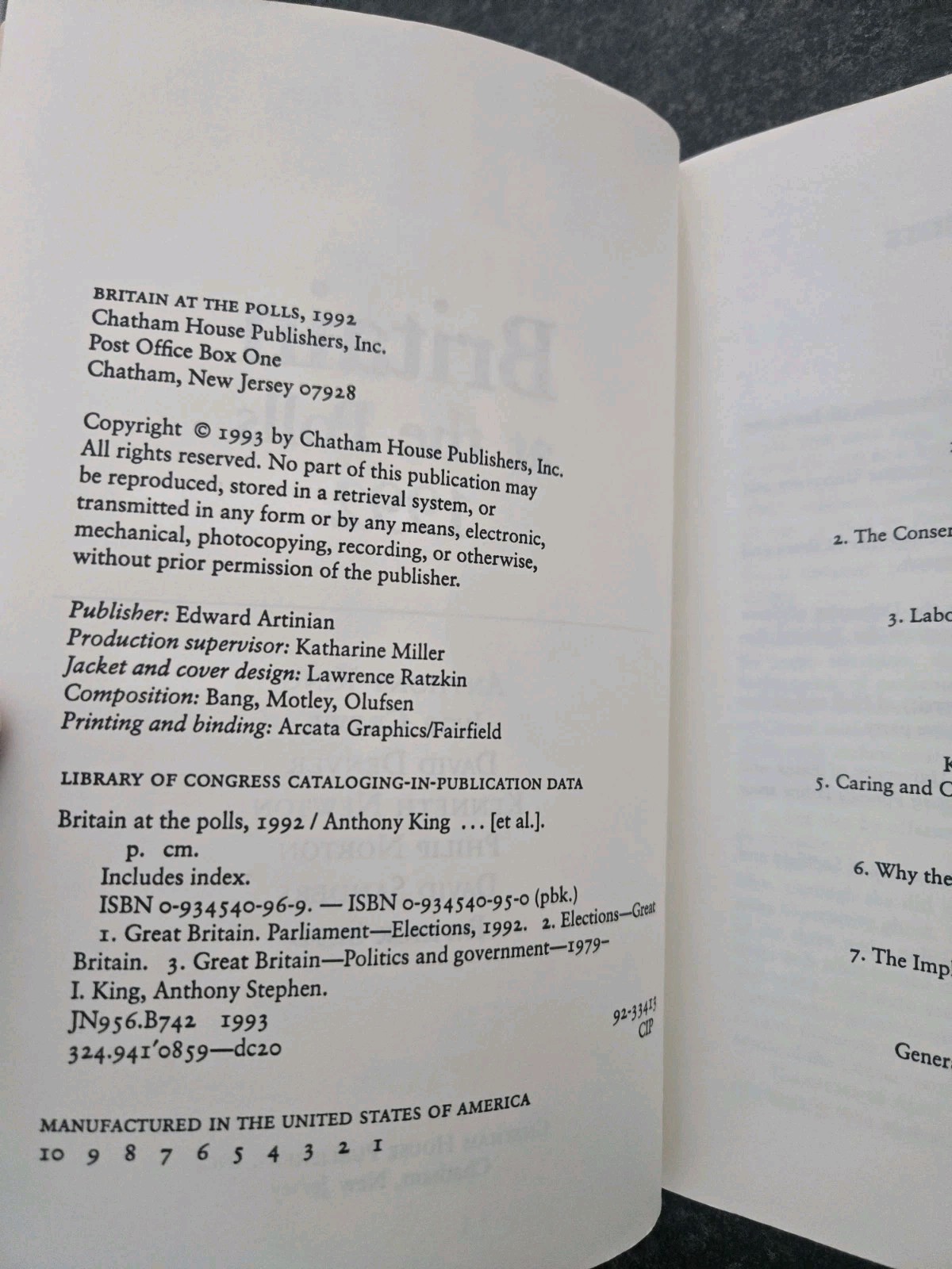Britain At the Polls 1992 Anthony King, Ivor Crewe, David Denver, Kenneth..Gd Pb