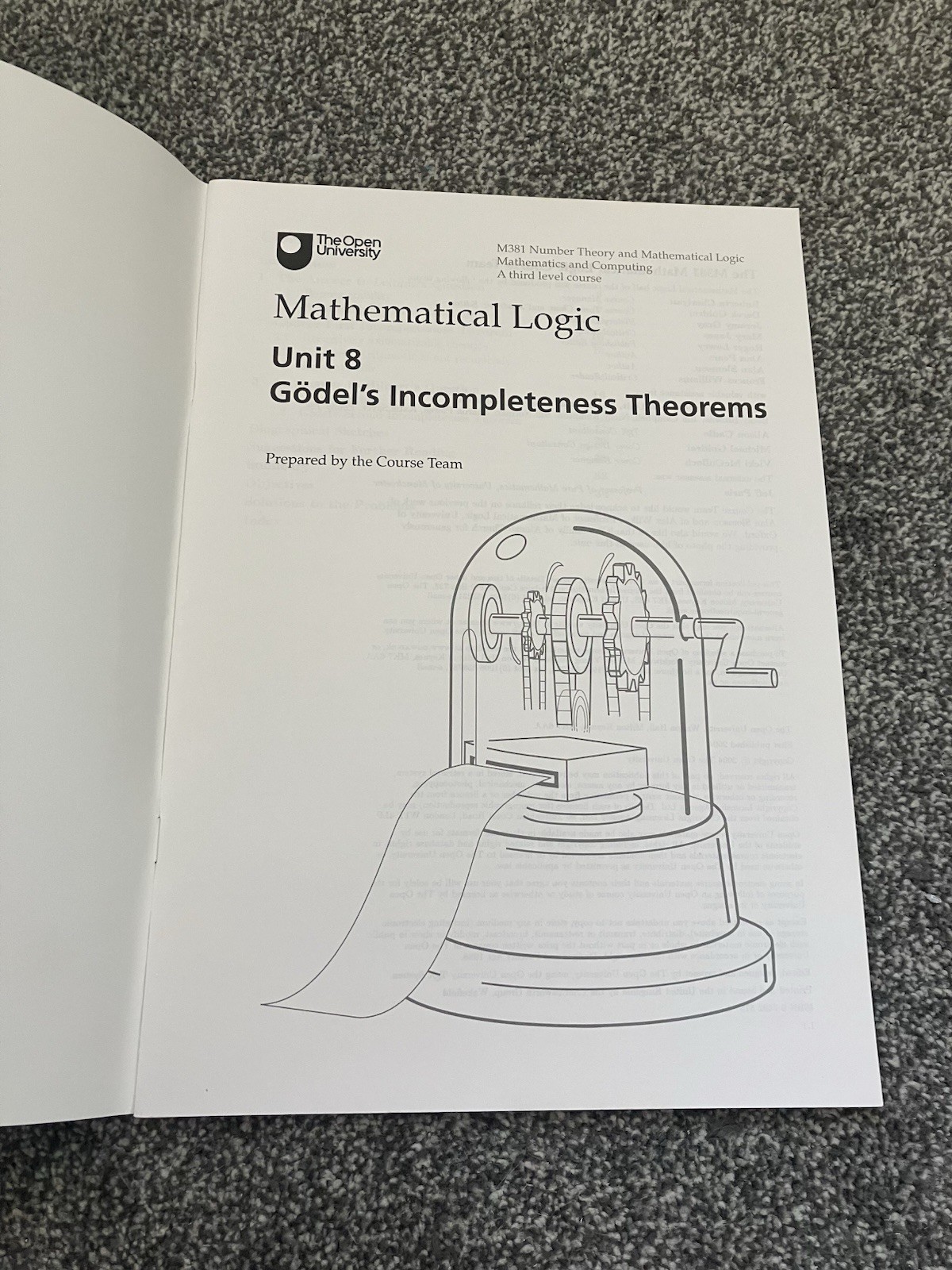 M381 Number Theory and Math Logic Stage 300 Open University CLASSIC