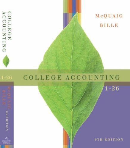 College Accounting, Chapters 1-26, Bille, Patricia A.,McQuaig, Douglas J., 97806