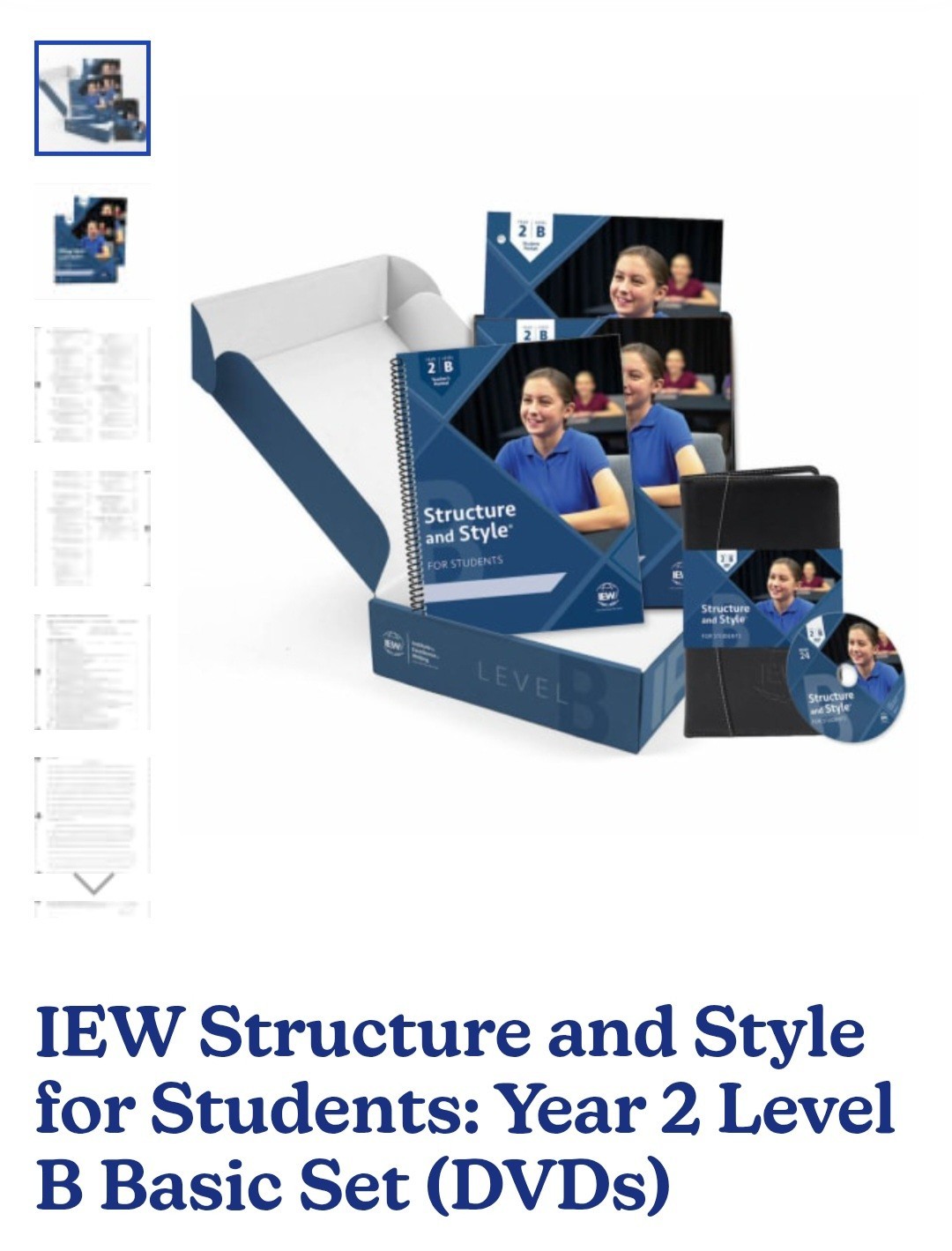 IEW Structure and Style 2B Complete Set with DVDs *NEW