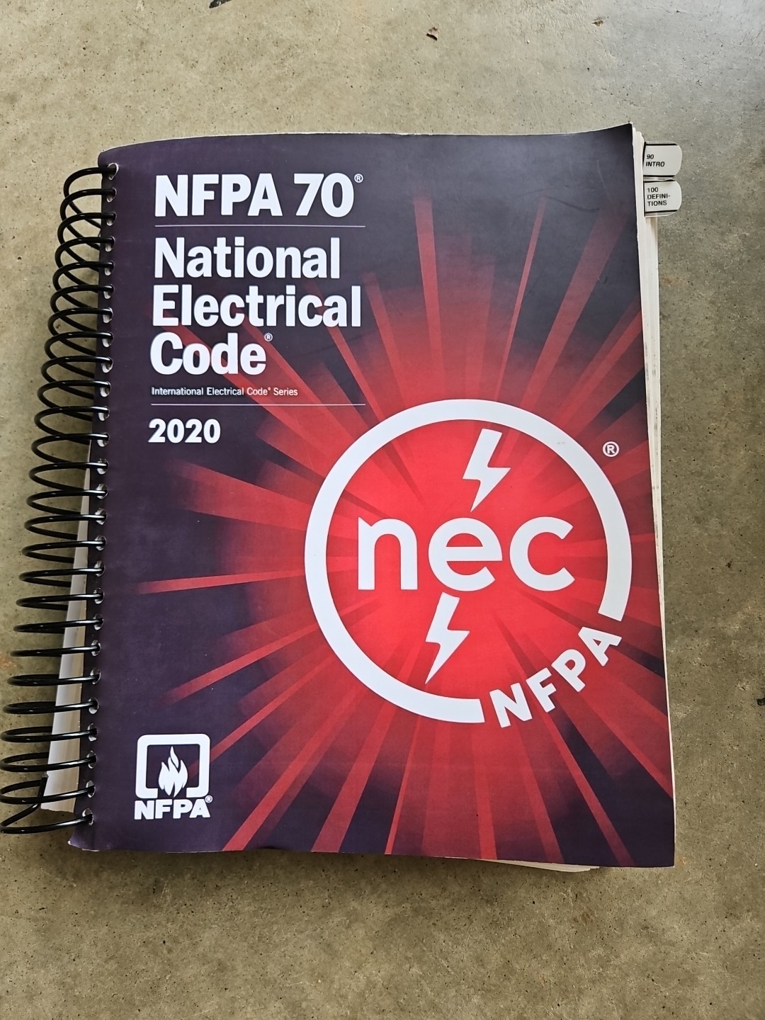 NFPA 70 National Electrical Code 2020 NEC 2020 Spiral. With Table Included