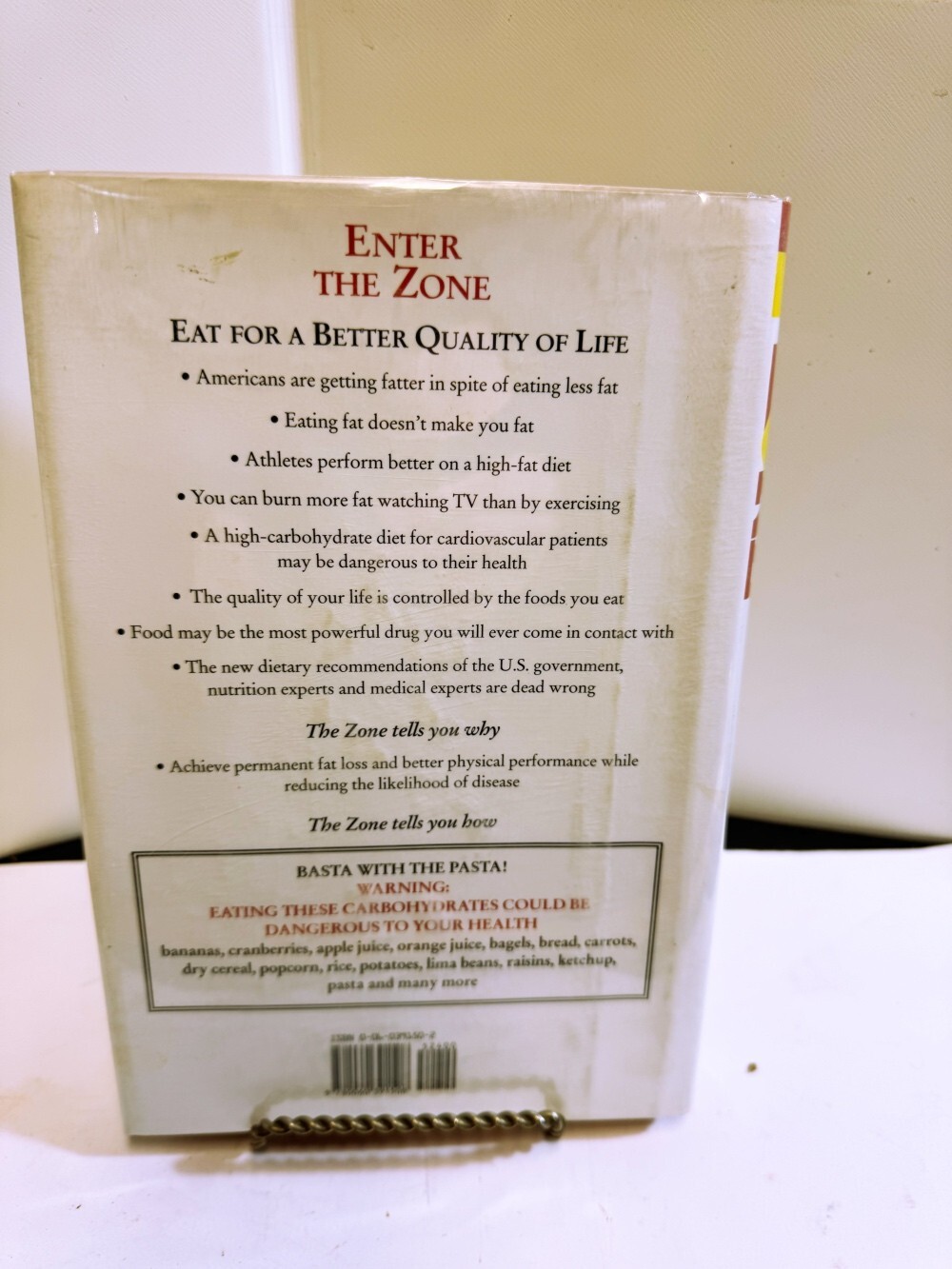 ENTER THE ZONE A DIETARY ROAD MAP BY BARRY SEARS, PH.D. HARD COVER W JACKET