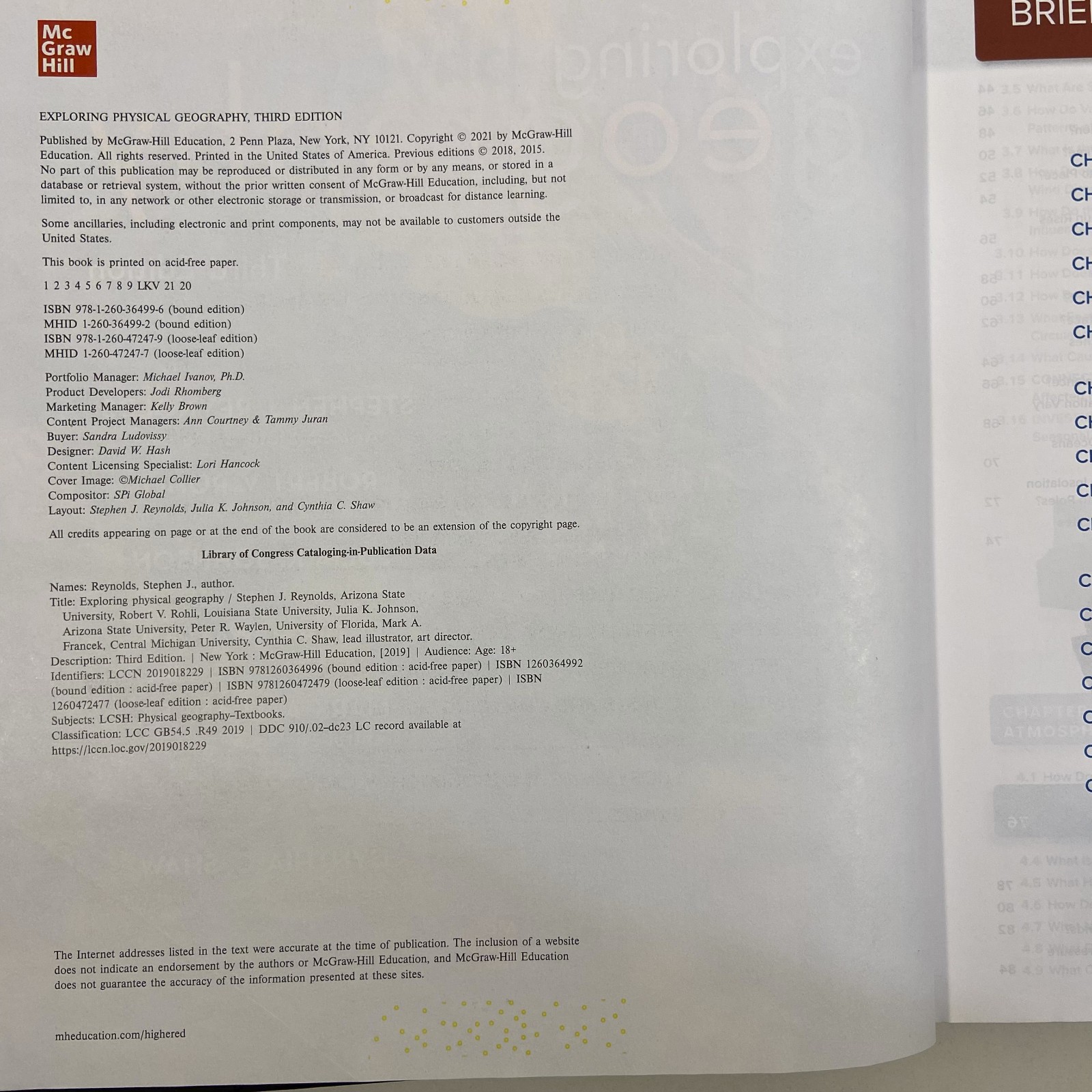 Exploring Physical Geography Third Edition 2021 McGraw Hill Hardcover WORN