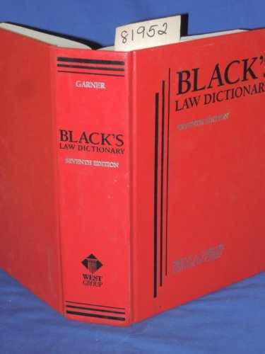 Black’s Law Dictionary 7th Edition – Hardcover, by Garner Bryan A. – Very Good n