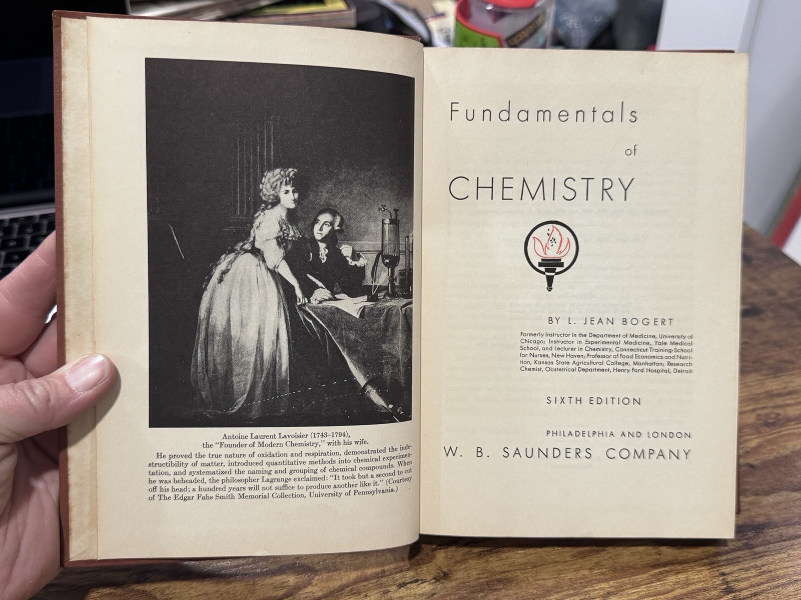 Fundamentals of Chemistry L. Jean BOGERT 6th Ed Hard Cover 1946 W.B. Saunders co