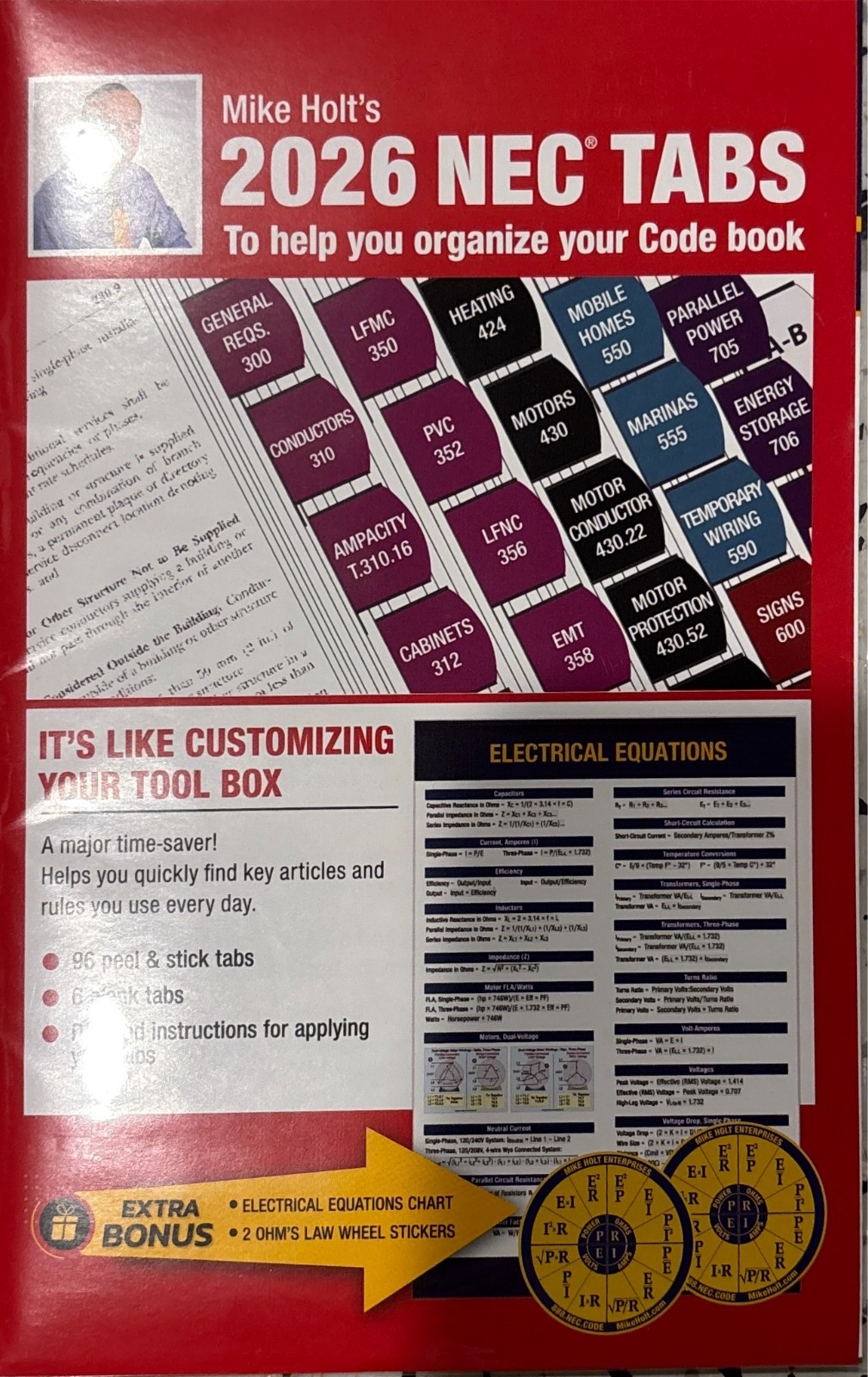 Mike Holt&rsquo;s Electrical Code Tabs, Based on The 2026 NEC, Brand New