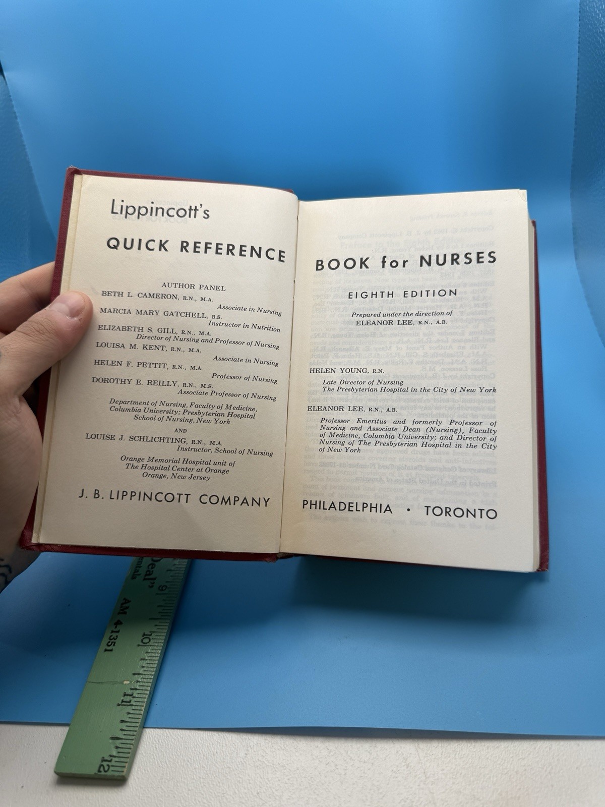 Vintage Lippincott’s Quick Reference Book for Nurses 8th Ed Pocket Medical Guide