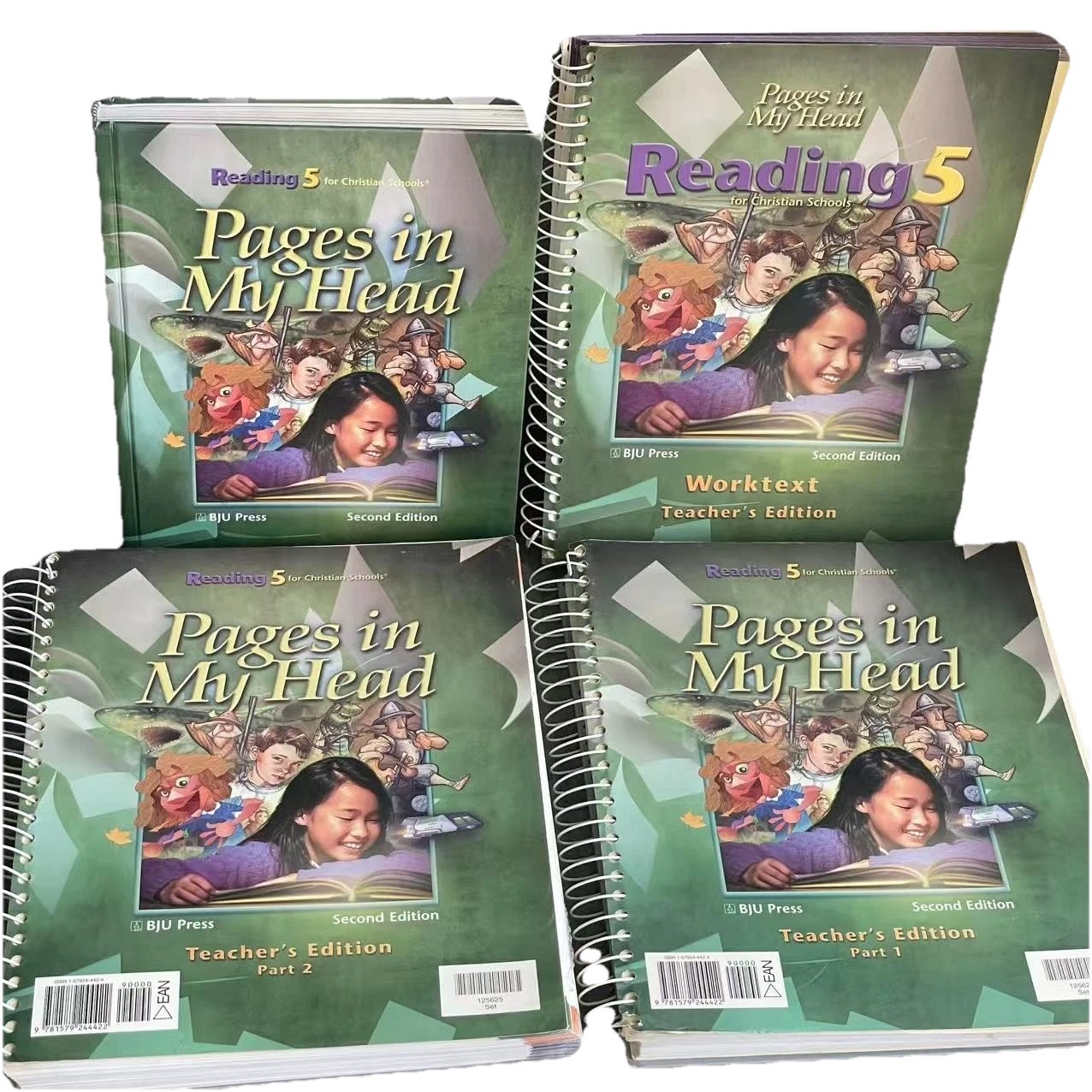 Lot of 4 Pages in My Head Reading 5 for Christian Schools BJU Press 2002 NOS