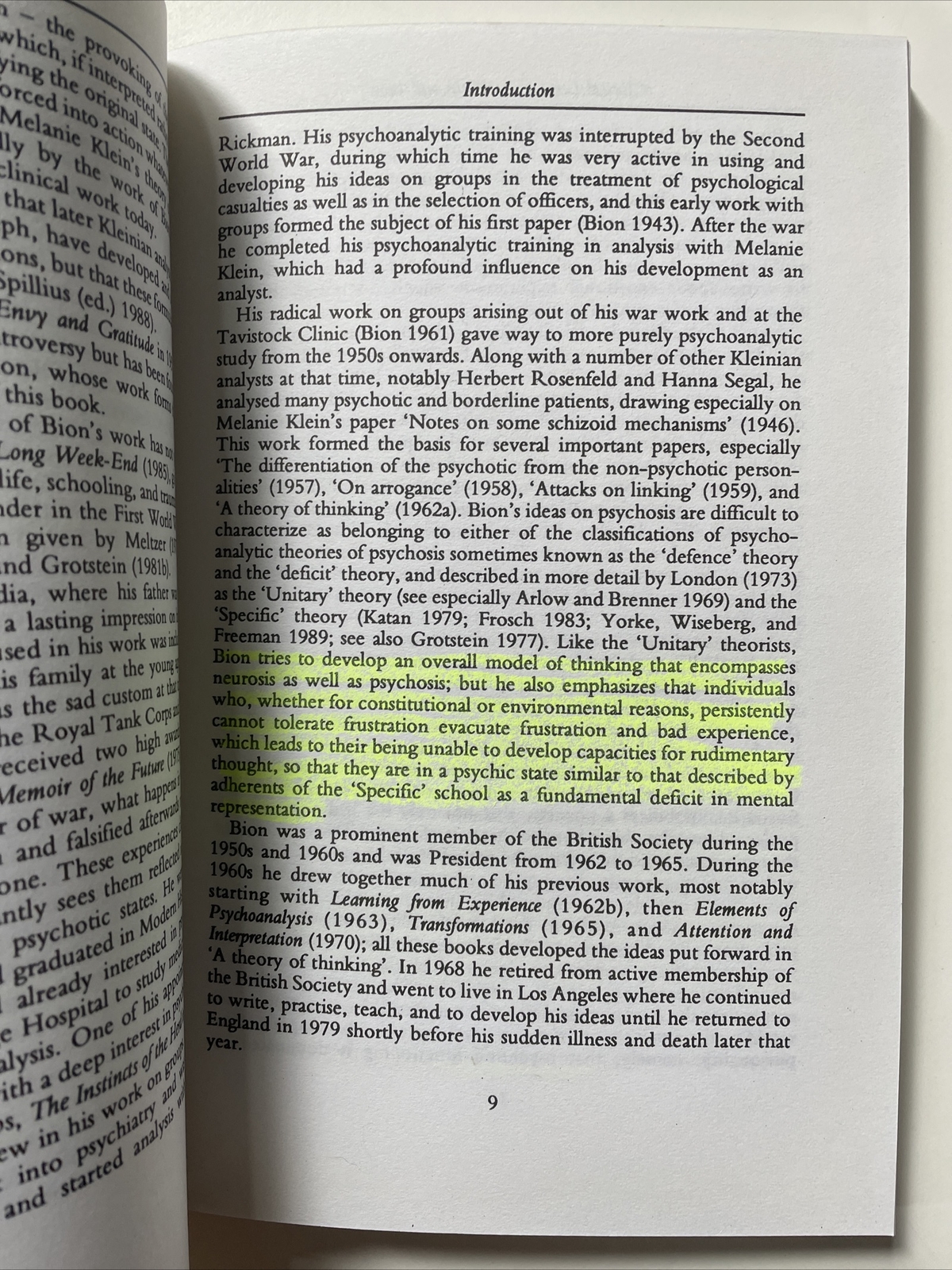 Clinical Lectures on Klein and Bion [New Library of Psychoanalysis]