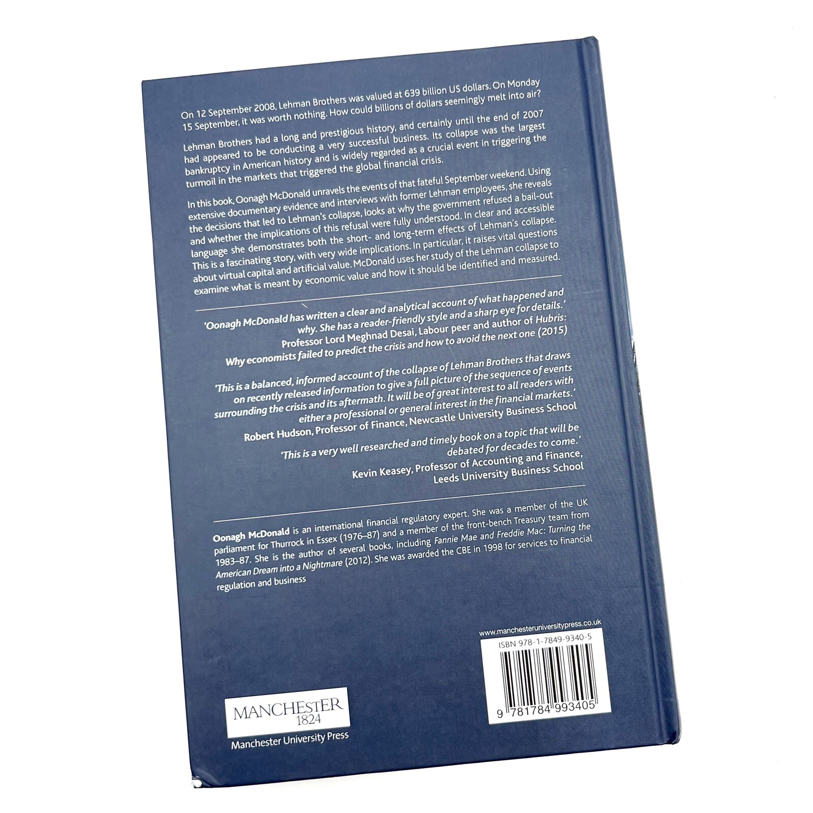 Lehman Brothers: A Crisis of Value by McDonald Oonagh Hardback Good