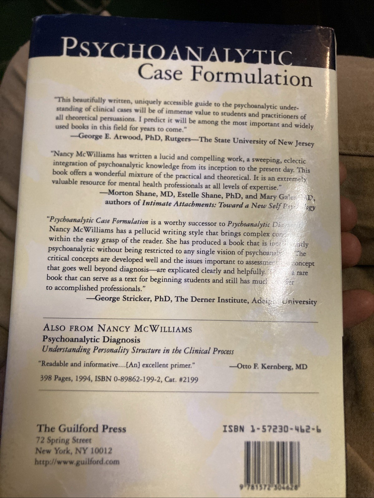Psychoanalytic Case Formulation – Hardcover By McWilliams PhD, Nancy – GOOD