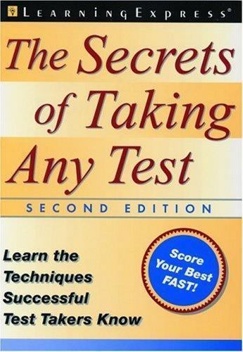 The Secrets of Taking Any Test, Secon- 9781576853078, paperback, Judith N Meyers