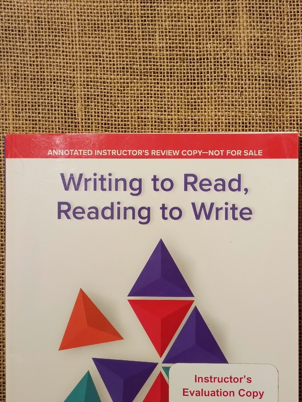 Writing to Read, Reading to Write – Alison Kuehner (2020, Annotated Instructor)
