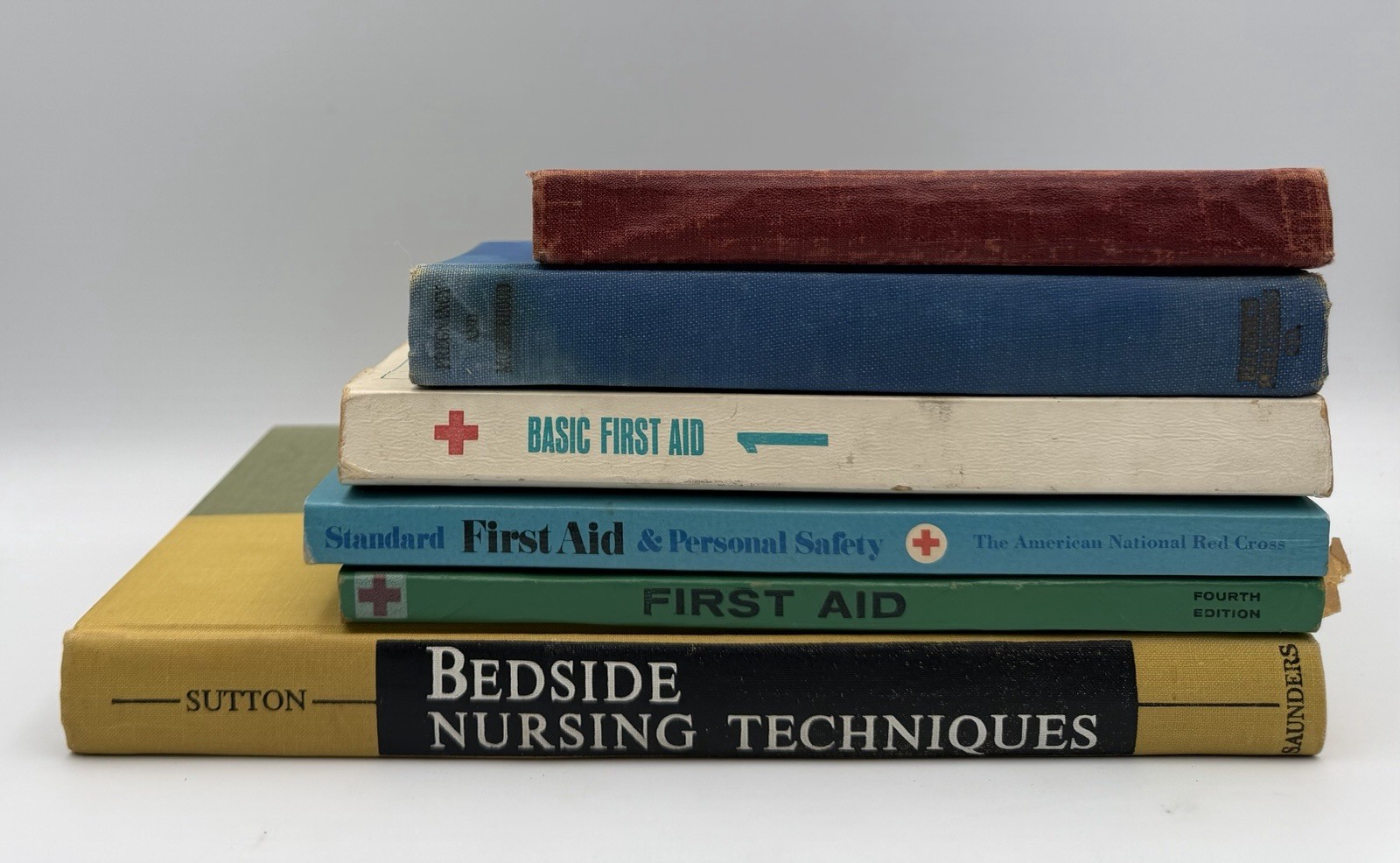 Vintage Nursing & First Aid Medical Book Lot Red Cross 1923-1977 6 HC/PB