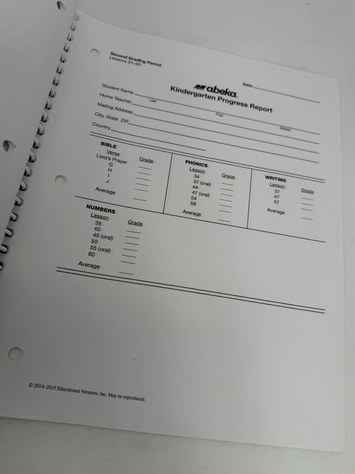 ABeka Homeschool K5 Phonics, Reading Writing and Numbers Curriculum Lesson Plans