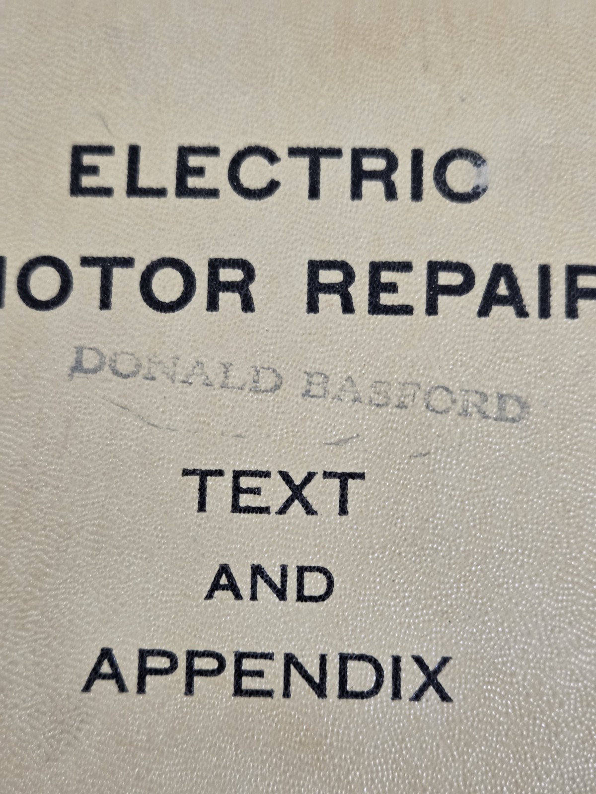 Electric Motor Repair Robert Rosenberg Double Book Spiral Bound 1951