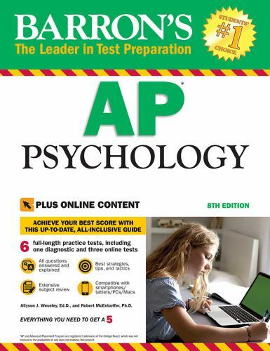 Barron&rsquo;s AP Psychology with Online Tests – paperback, 1438010699, Weseley EdD