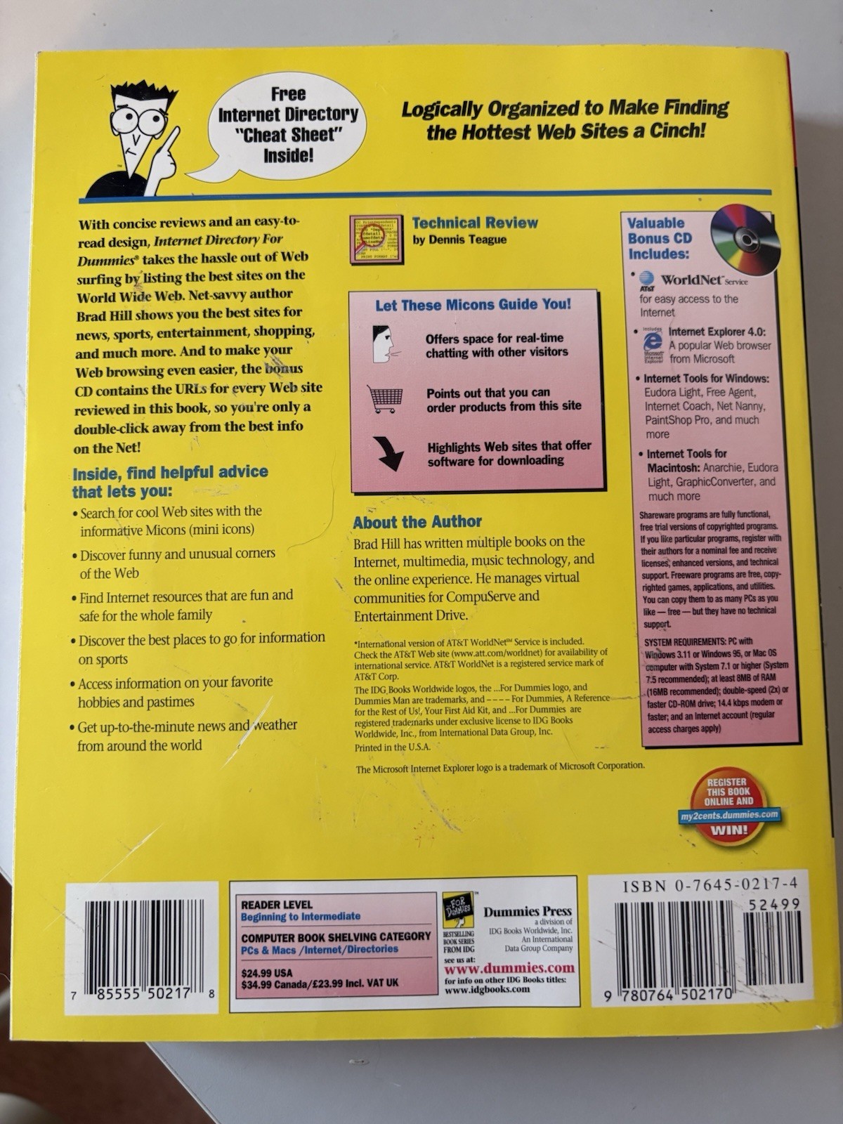 Internet Directory for Dummies by Brad Hill 2nd Edition Paperback