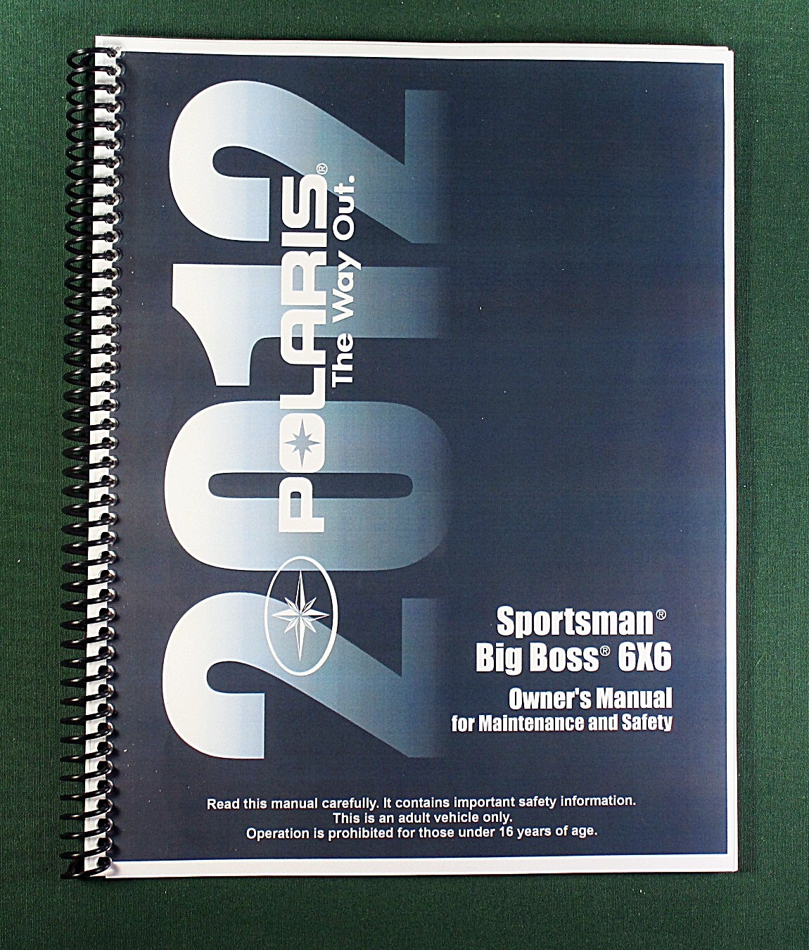 2012 Polaris Sportsman Big Boss 6X6 Owner&rsquo;s Manual: 138 Pages & Clear Covers!
