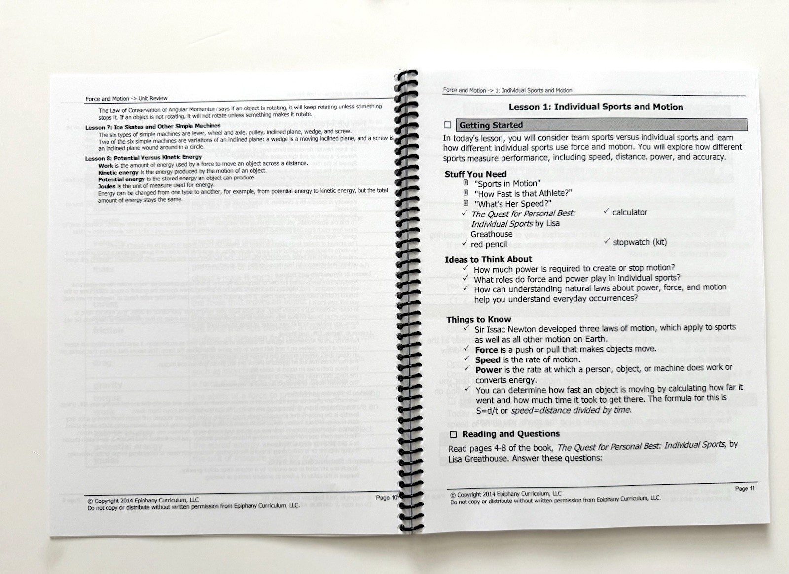 Moving Beyond the Page 10-12 Concept 2, Unit 2 Albert Einstein, Force & Motion