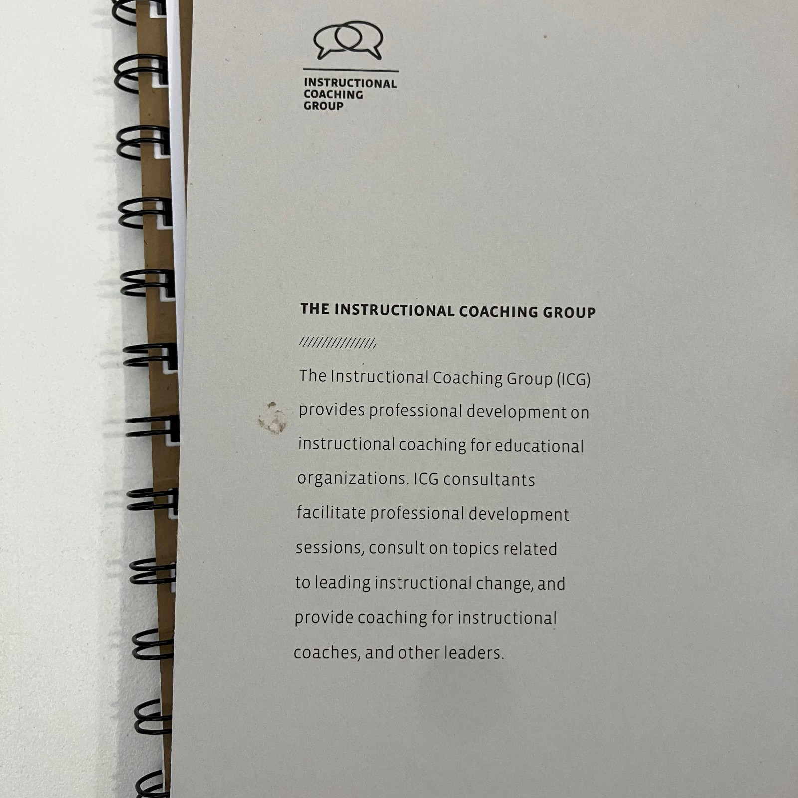 9 Instructional Coaching Group Participant’s Guides Ring Bound Lot One Fine Bird