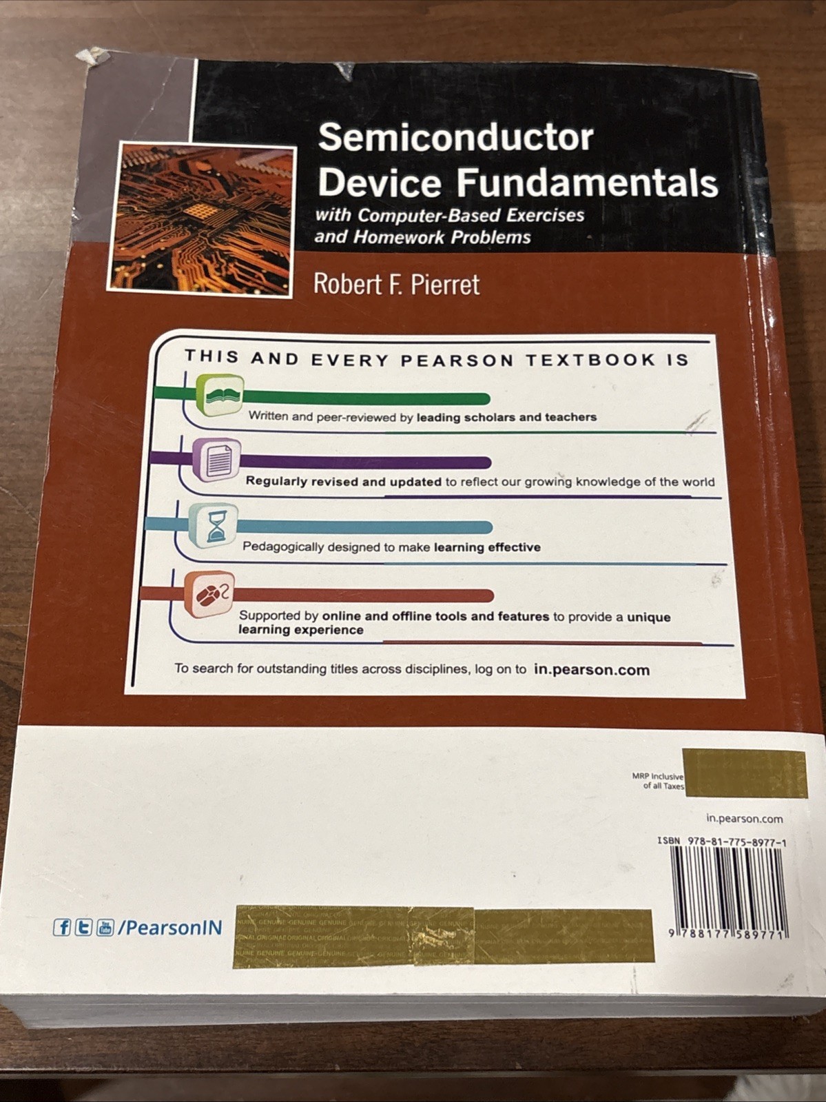 NEW: Semiconductor Device Fundamentals by PIERRET 1st INTL ED – 9788177589771