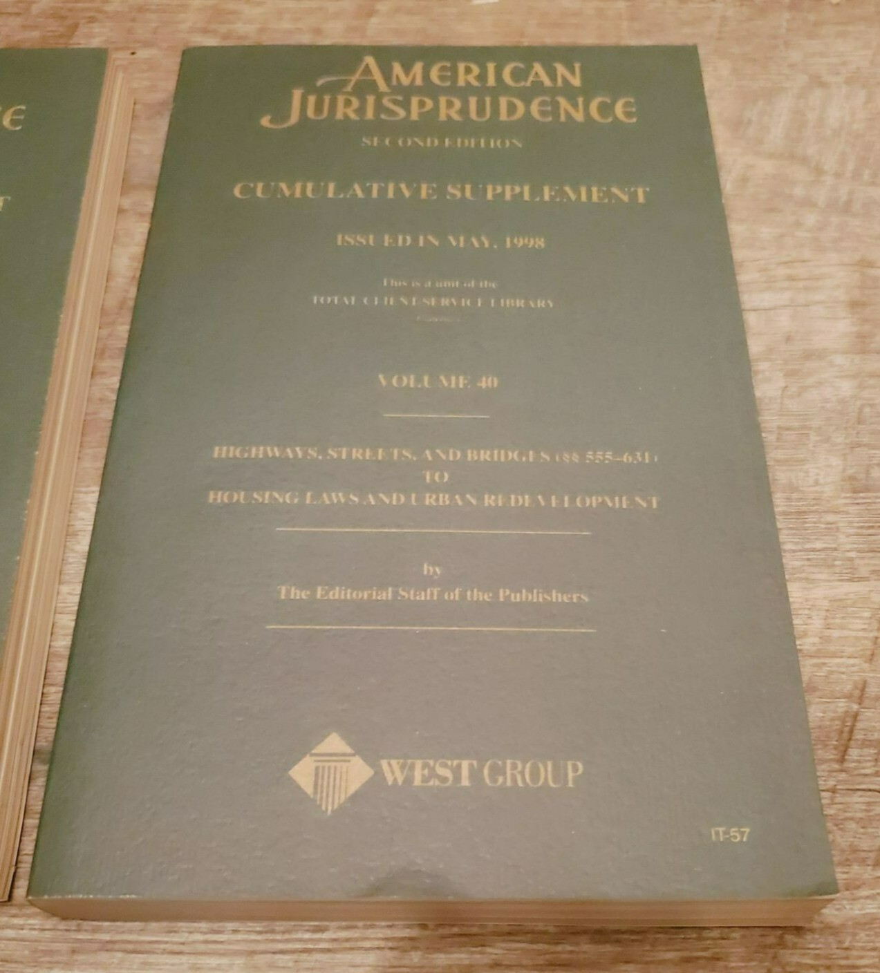 American Jurisprudence 2d -PICK YOUR BOOK paperback cumulative supplement