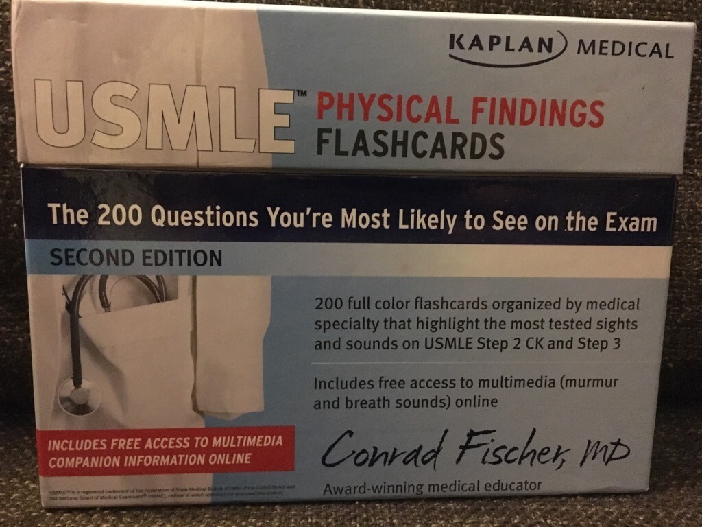 KAPLAN MEDICAL USMLE PHYSICAL FINDINGS FLASHCARDS: THE 200 By Fischer Conrad Md