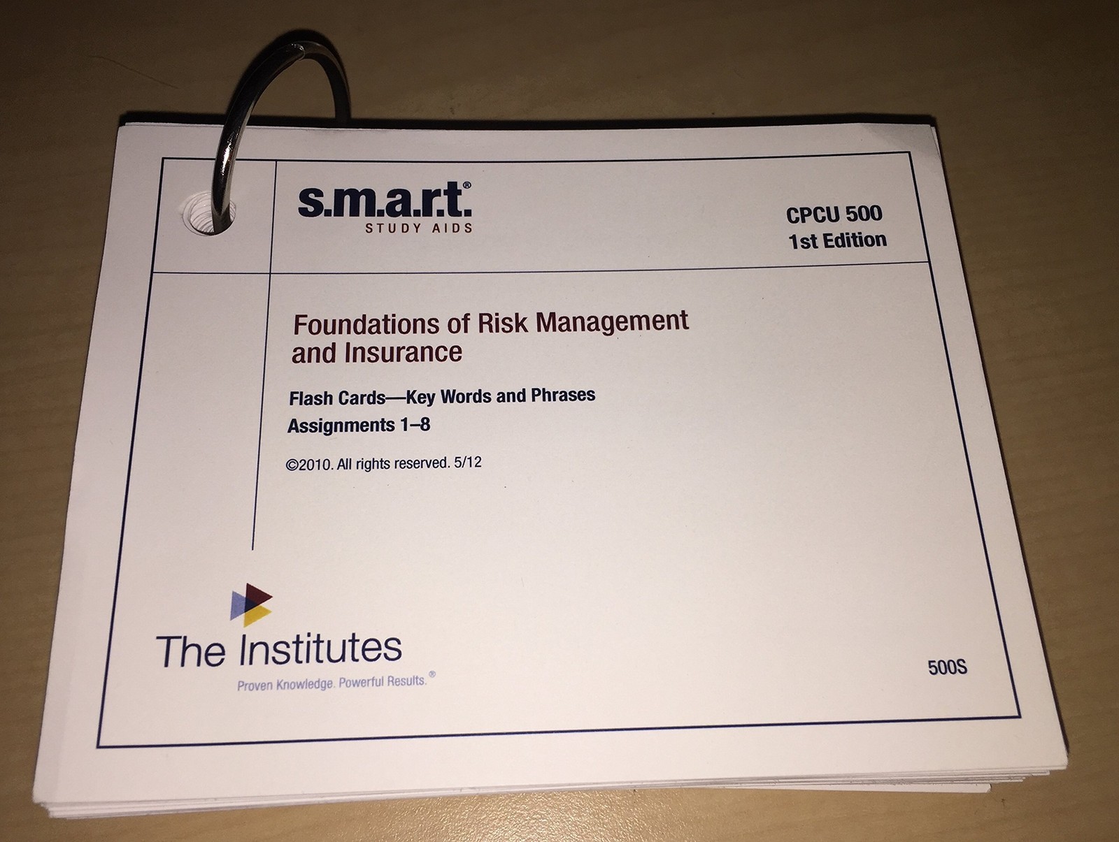 CPCU 500 SMART Study Aids, 1st edition (Review Notes & Flash Cards)