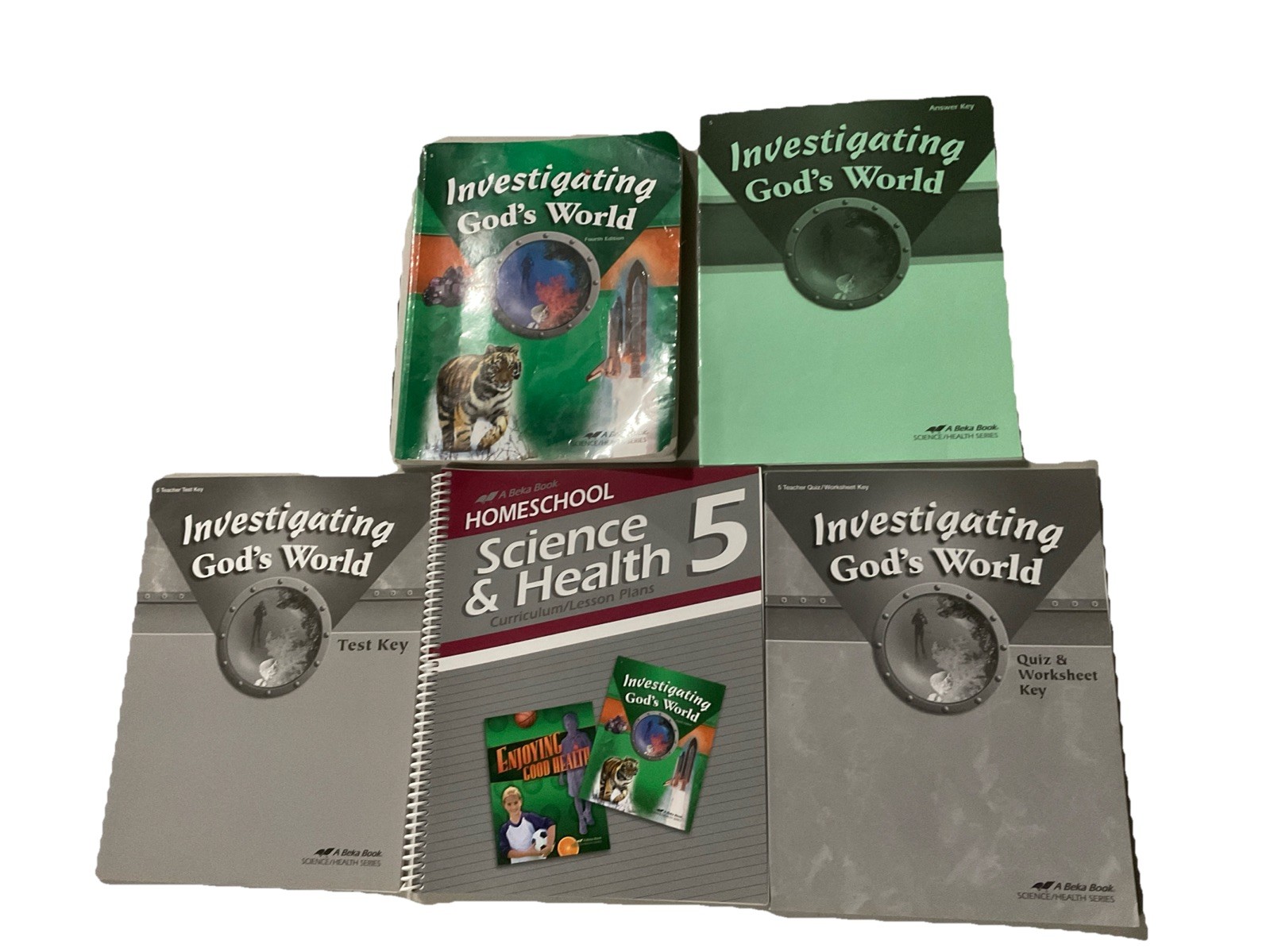 USED Abeka 5th Grade Investigating God&rsquo;s World Science Book Set 4th Ed – 5 Books