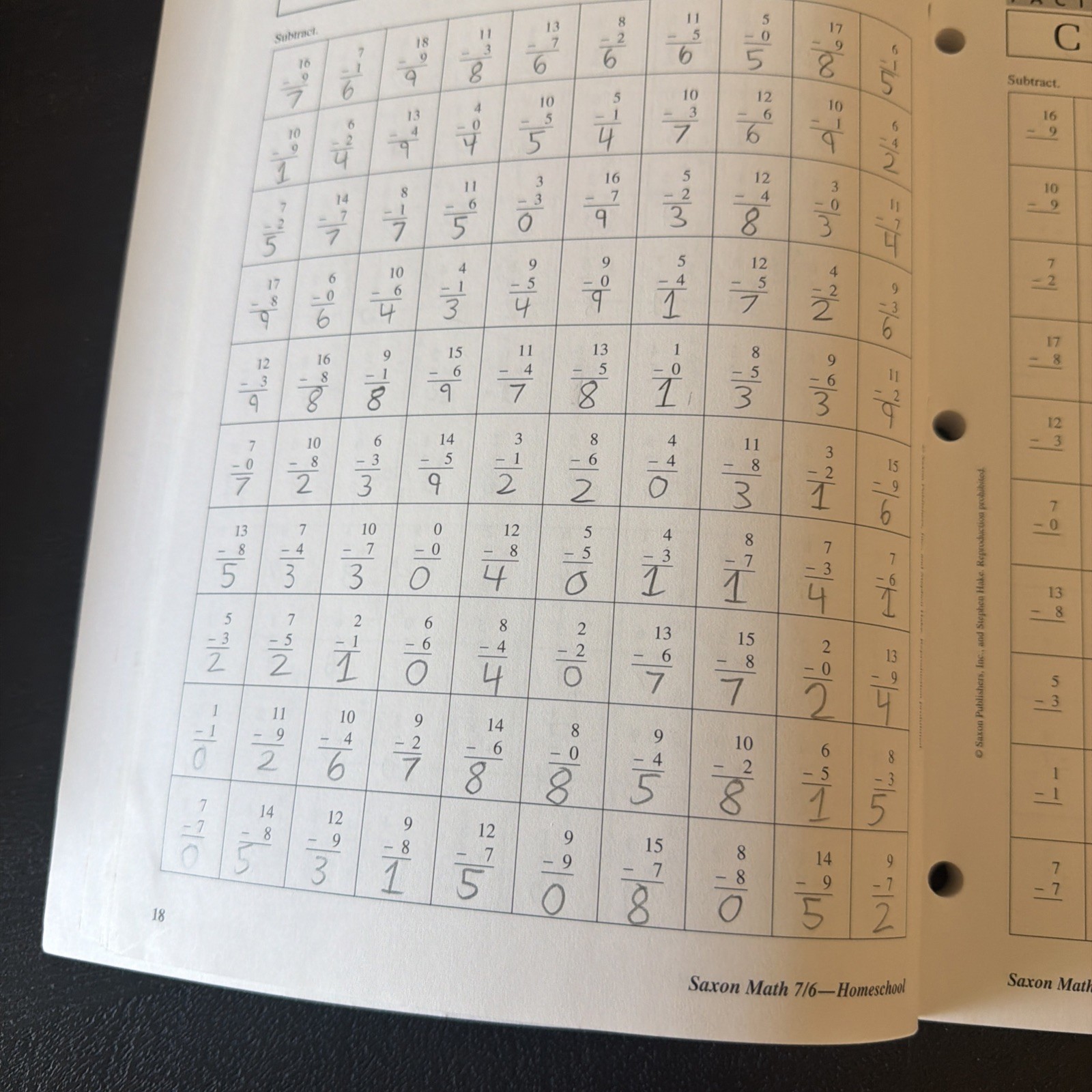 Saxon 7/6 Math SET (4th Edition)76 Textbook, Solutions & Test/worksheet